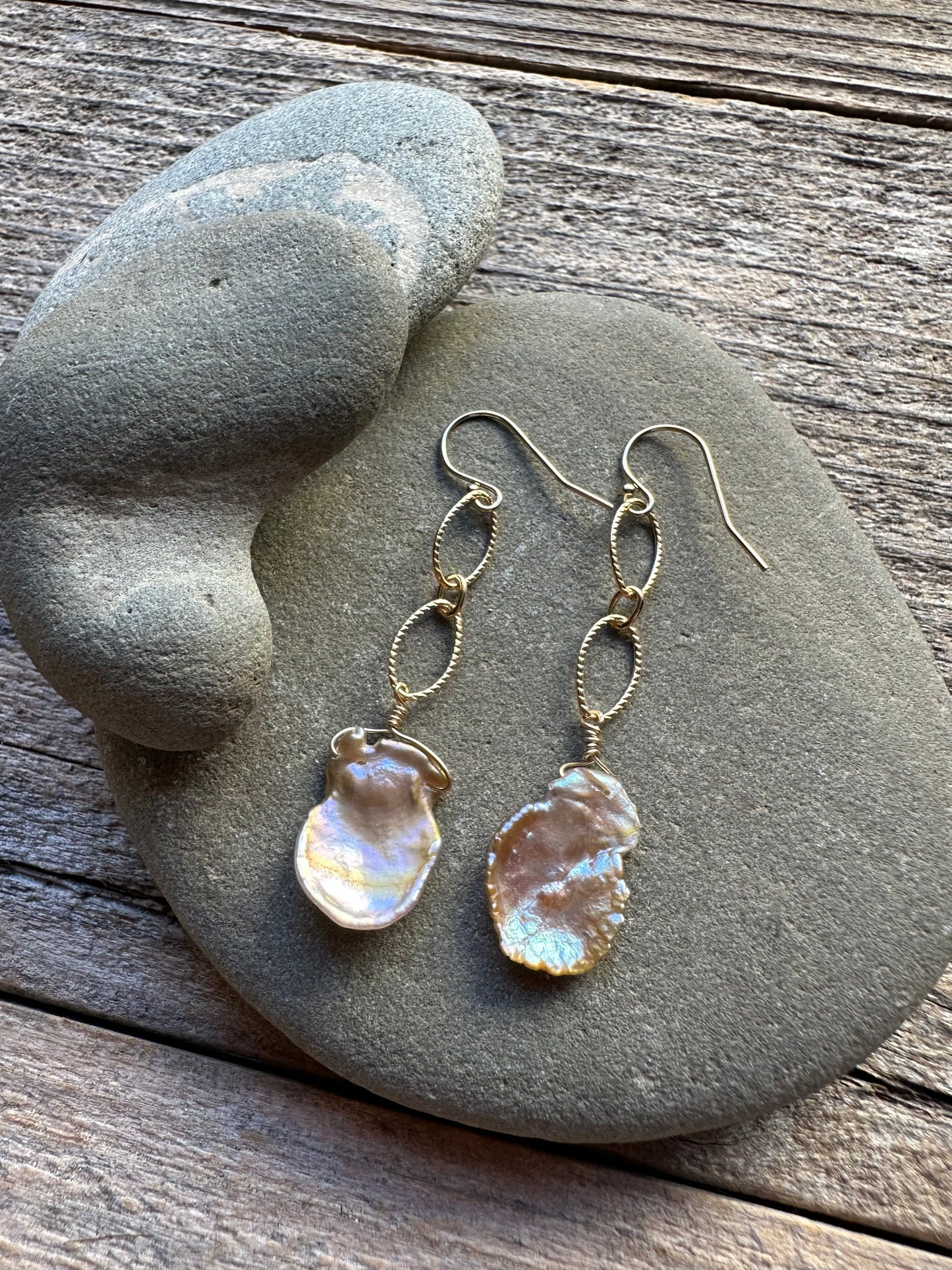 Petal Drift Keshi Pearl Gold Filled Earrings