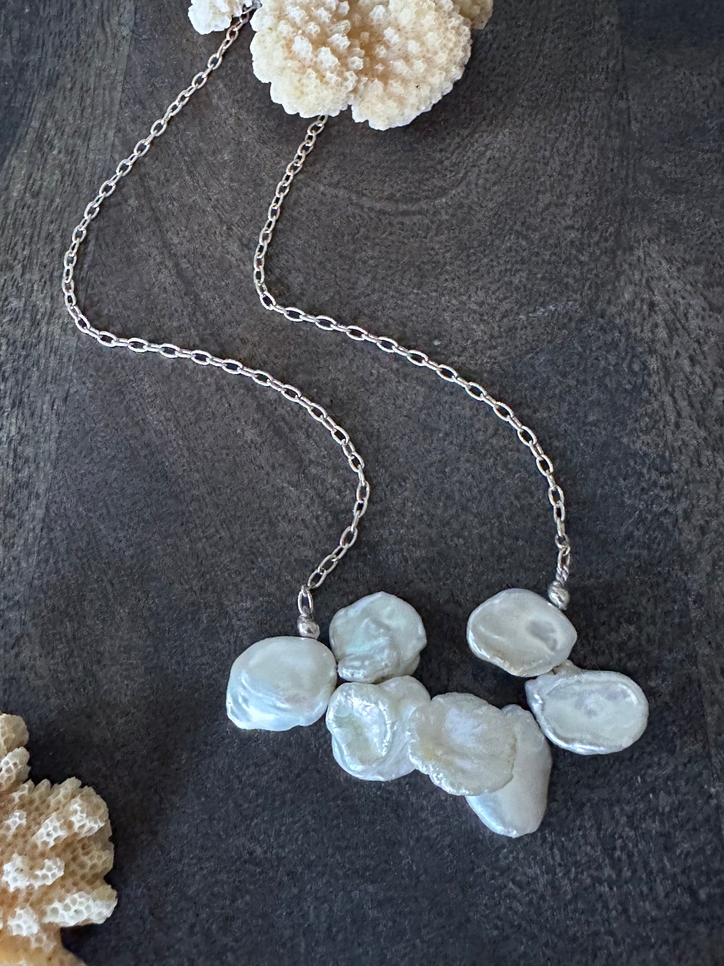Keshi Pearl Bar Necklace