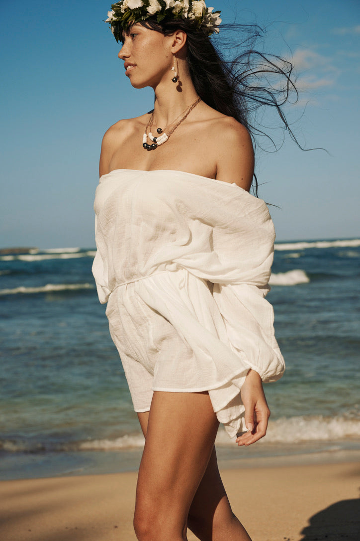 Royal Hawaiian Single Tahitian Pearl and Puka Shell Necklace