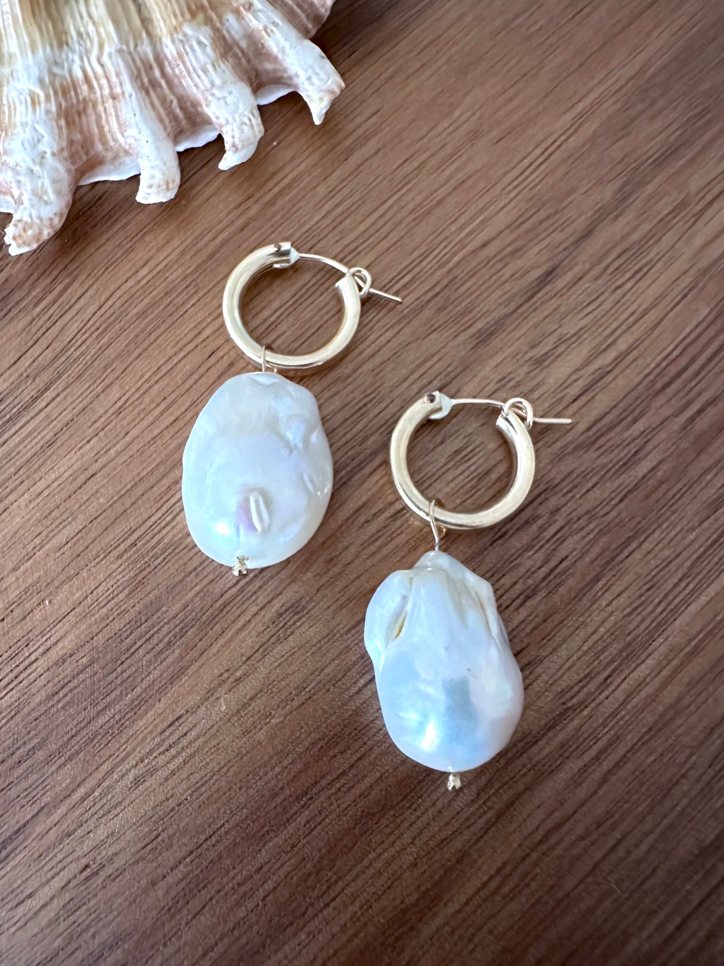 Natural Fireball Barroque Pearl Earrings