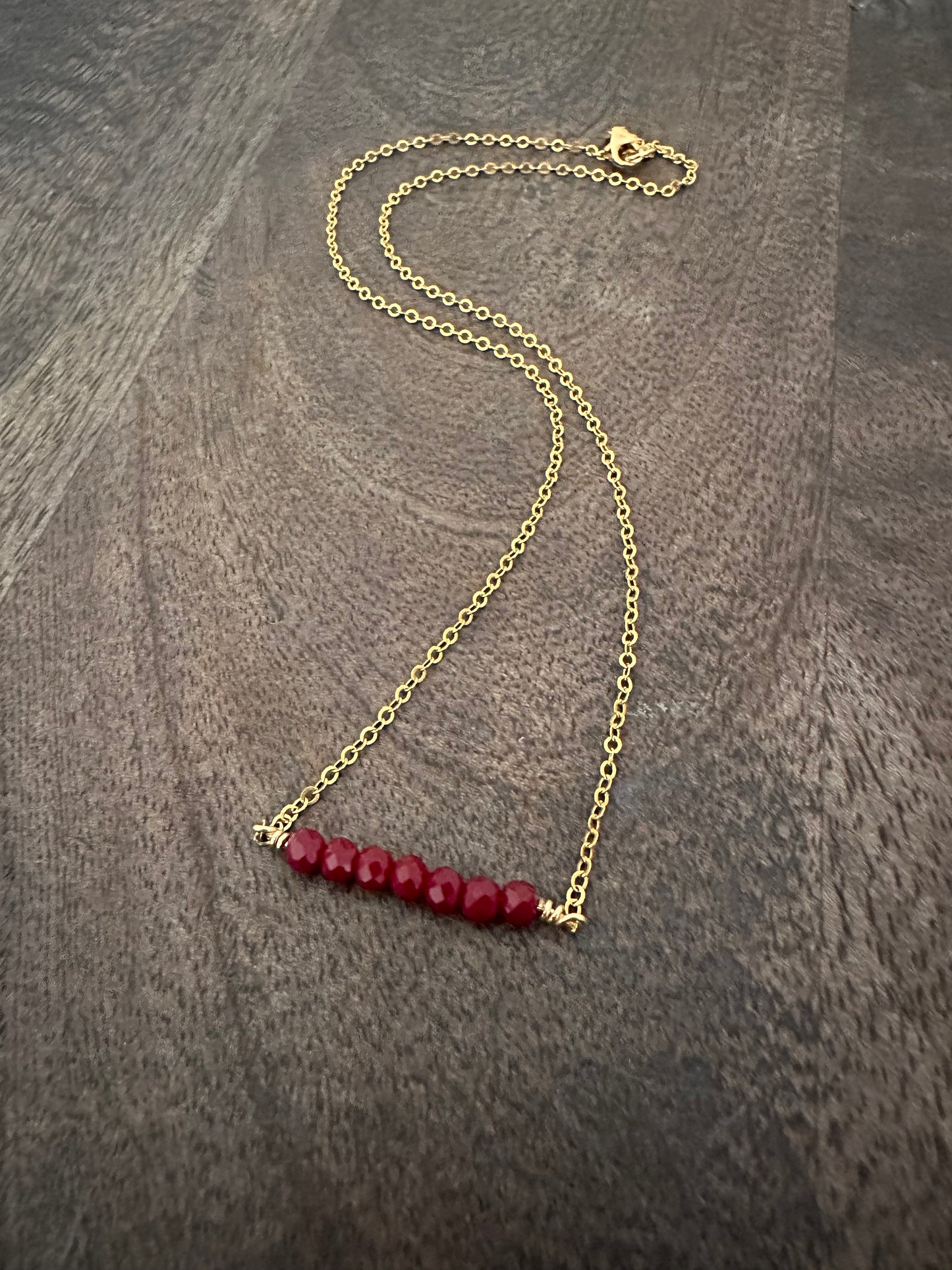 Ignite Passion: Ruby Bar Necklace