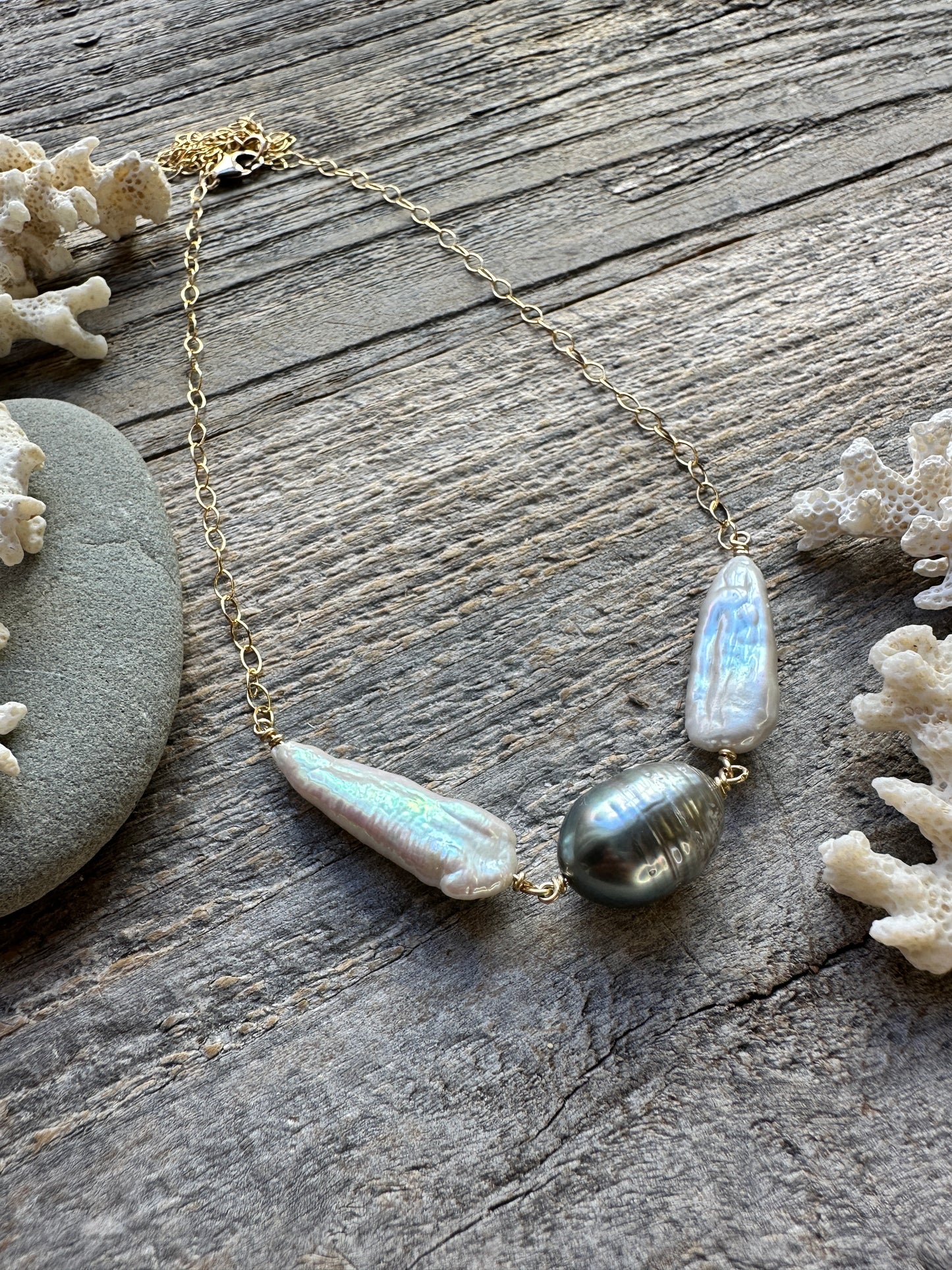 Baroque Wings Tahitian Pearl 24” Necklace