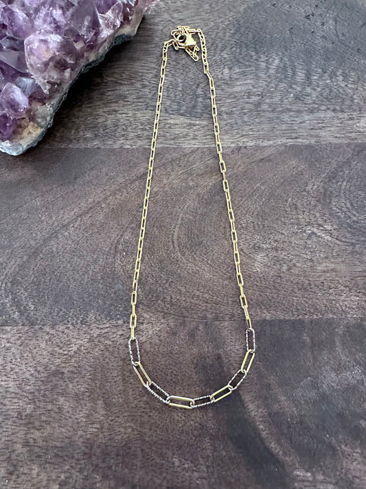 Timeless Italian Mixed Metal Paperclip Gold Filled 20" Chain