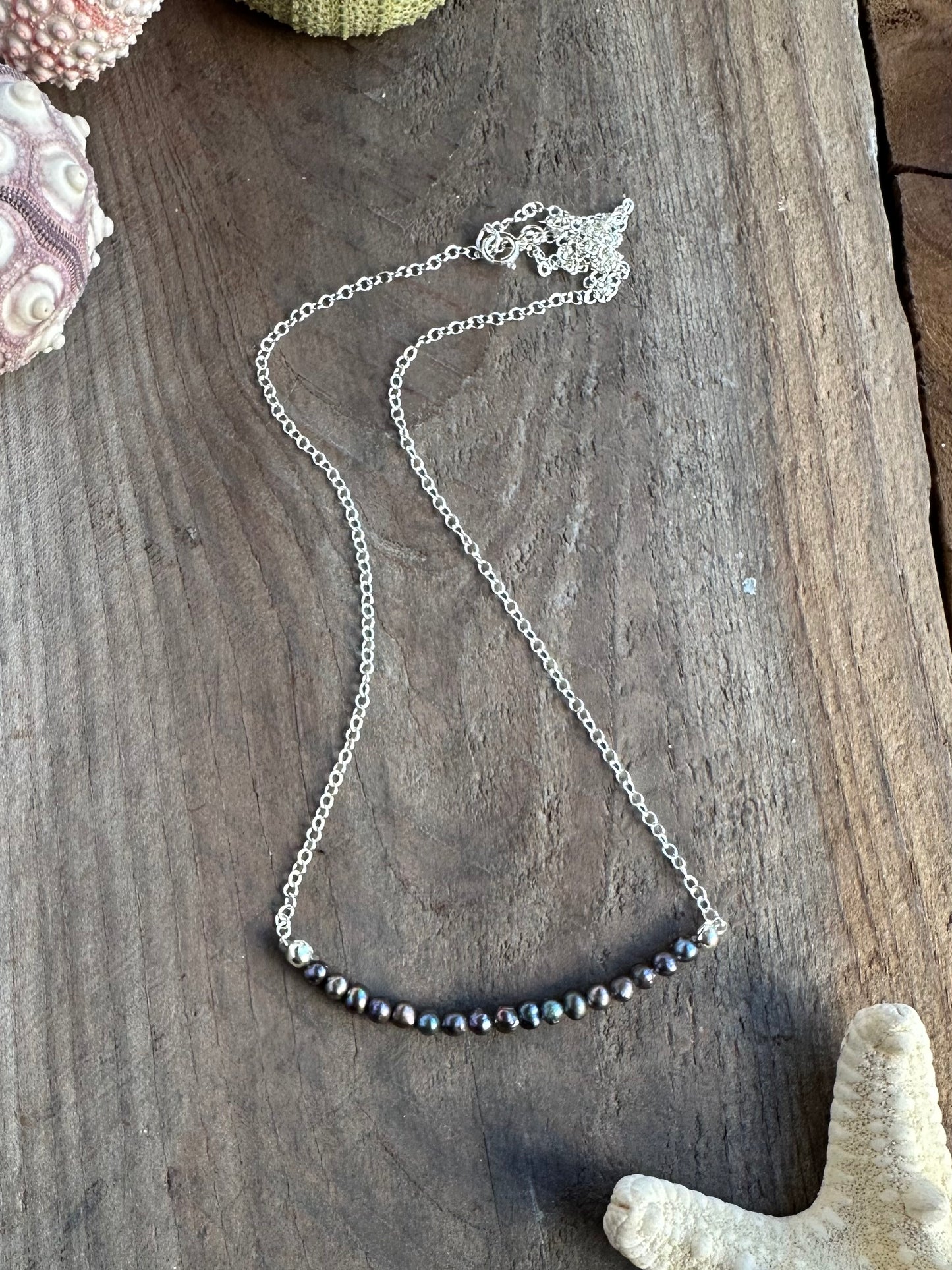 Seed Bar: Freshwater Seed Pearl Bar Necklace