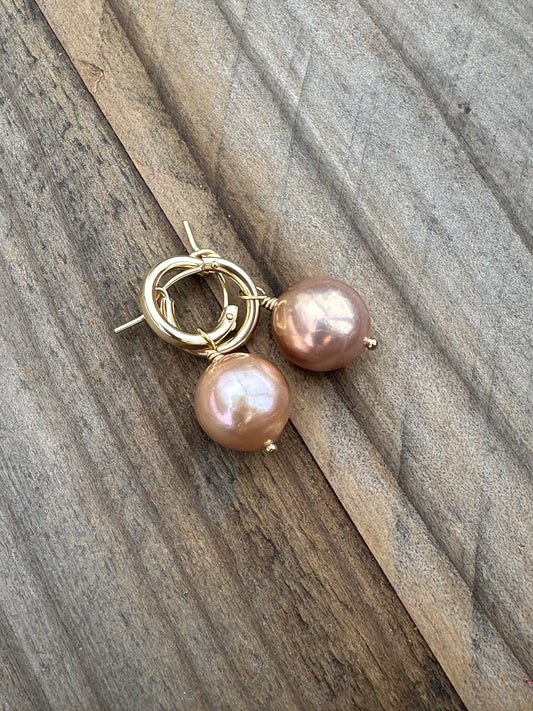 Large Edison Pearl Manini Hoops