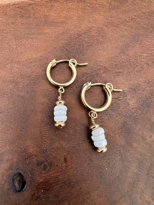 Ebb and Flow Gold Filled Puka Shell Earrings