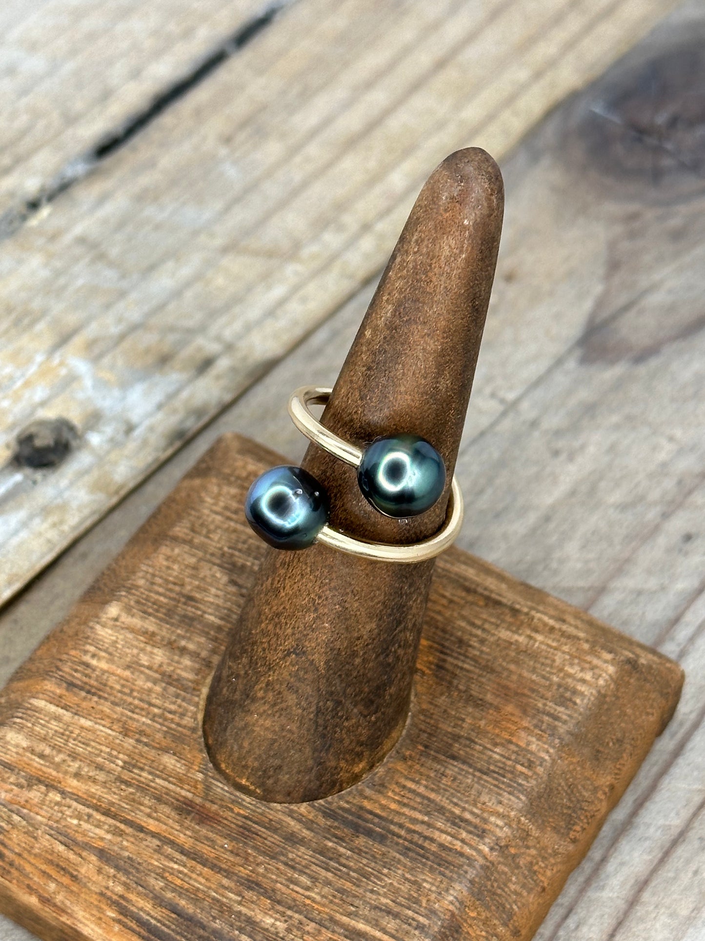 Double Tahitian Pearl 14K Gold Filled Ring