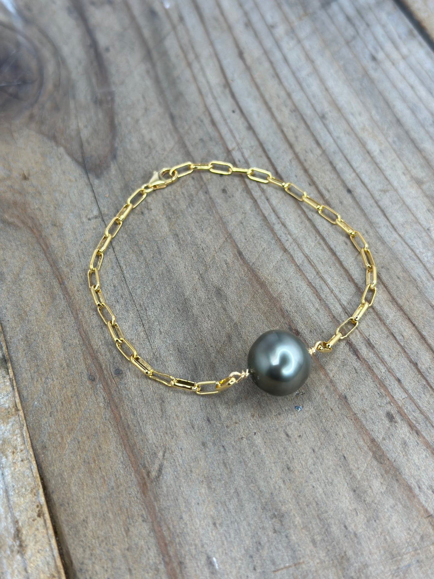 Edison or Tahitian Pearl Linked 14K Goldfilled Bracelet
