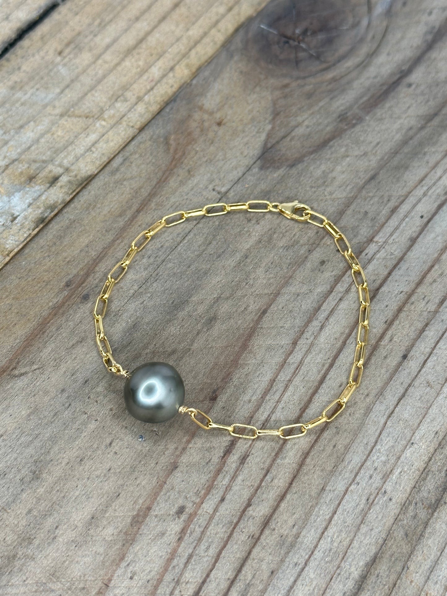 Edison or Tahitian Pearl Linked 14K Goldfilled Bracelet