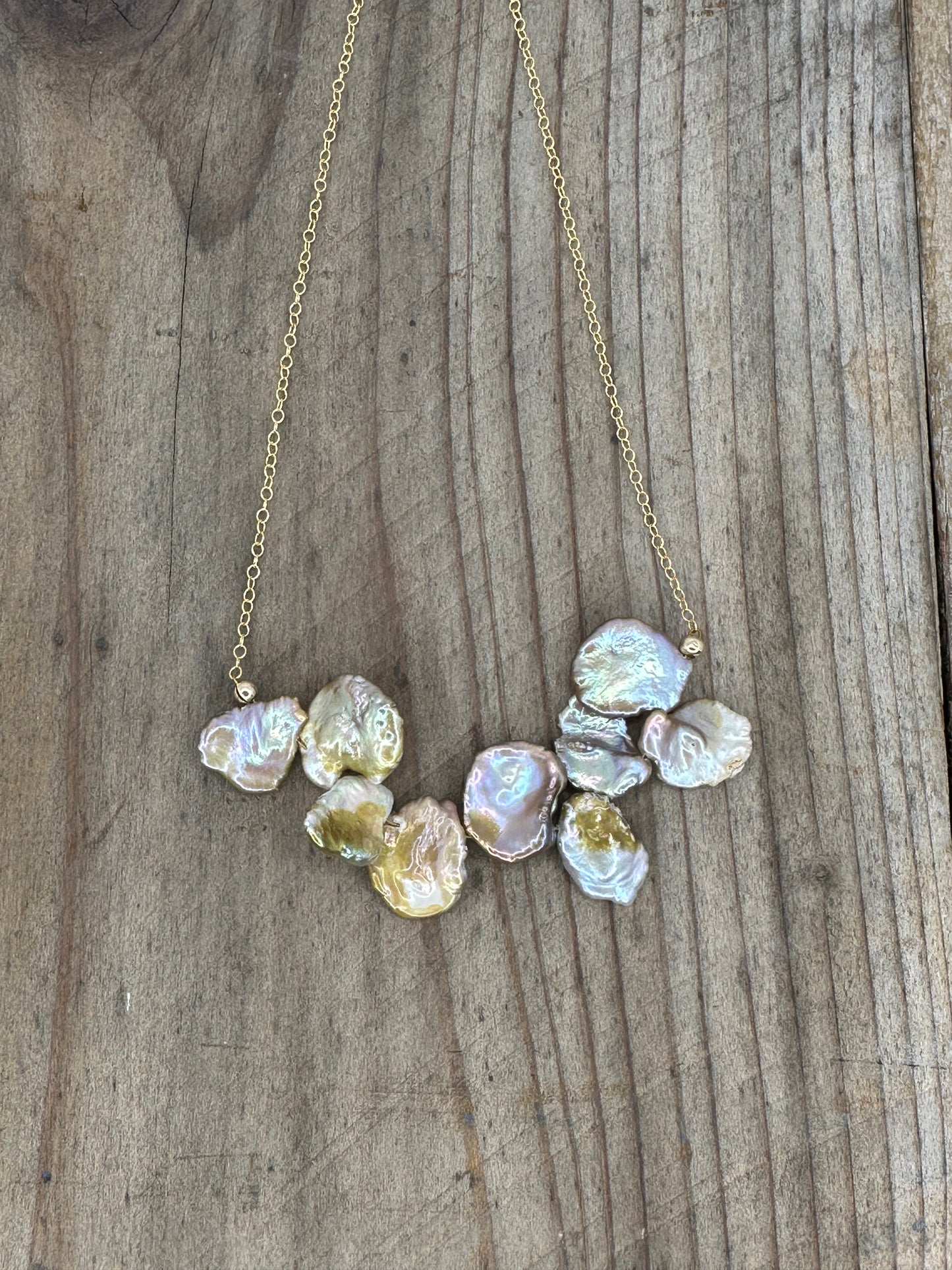 Keshi Pearl Bar Necklace