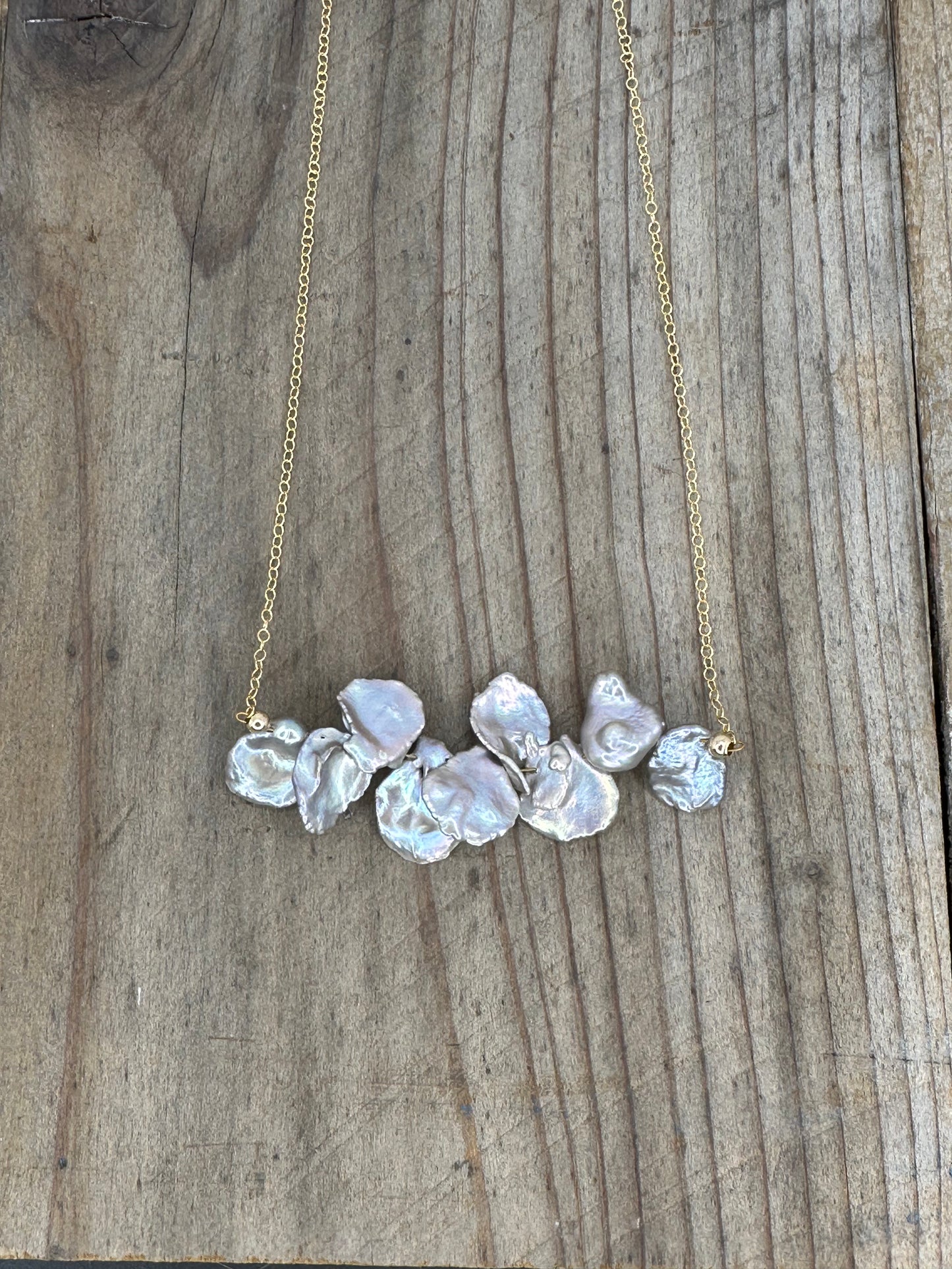 Keshi Pearl Bar Necklace