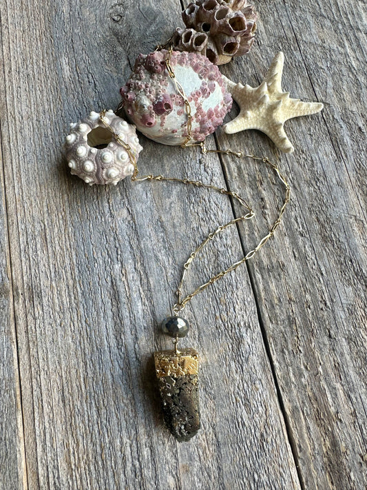 Riviera Shadow Pyrite 28" Necklace