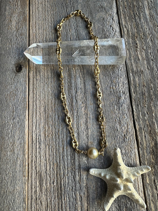 Riviera Soleil Golden South Seas Pearl 21" Necklace