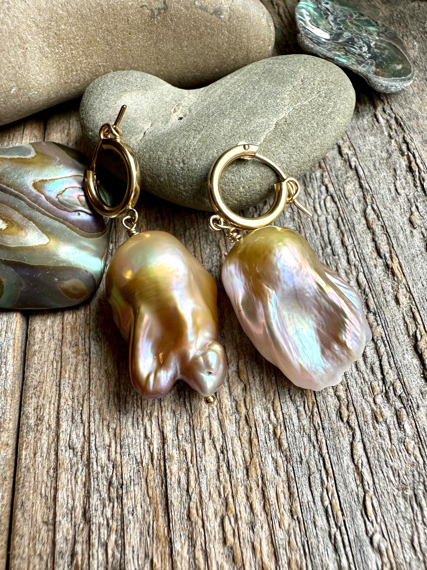 Prism Bloom Fireball Baroque Pearl Earrings