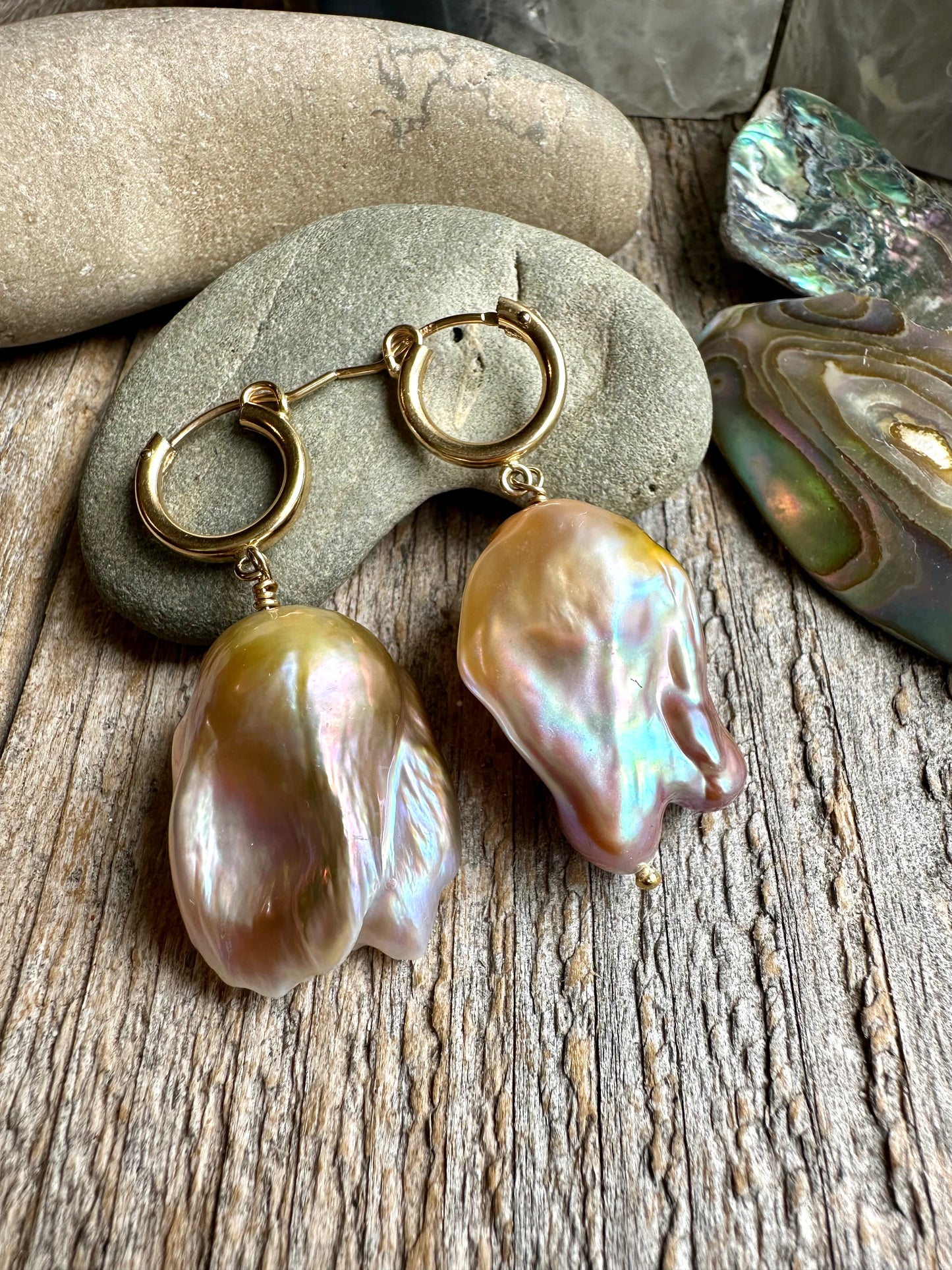 Prism Bloom Fireball Baroque Pearl Earrings