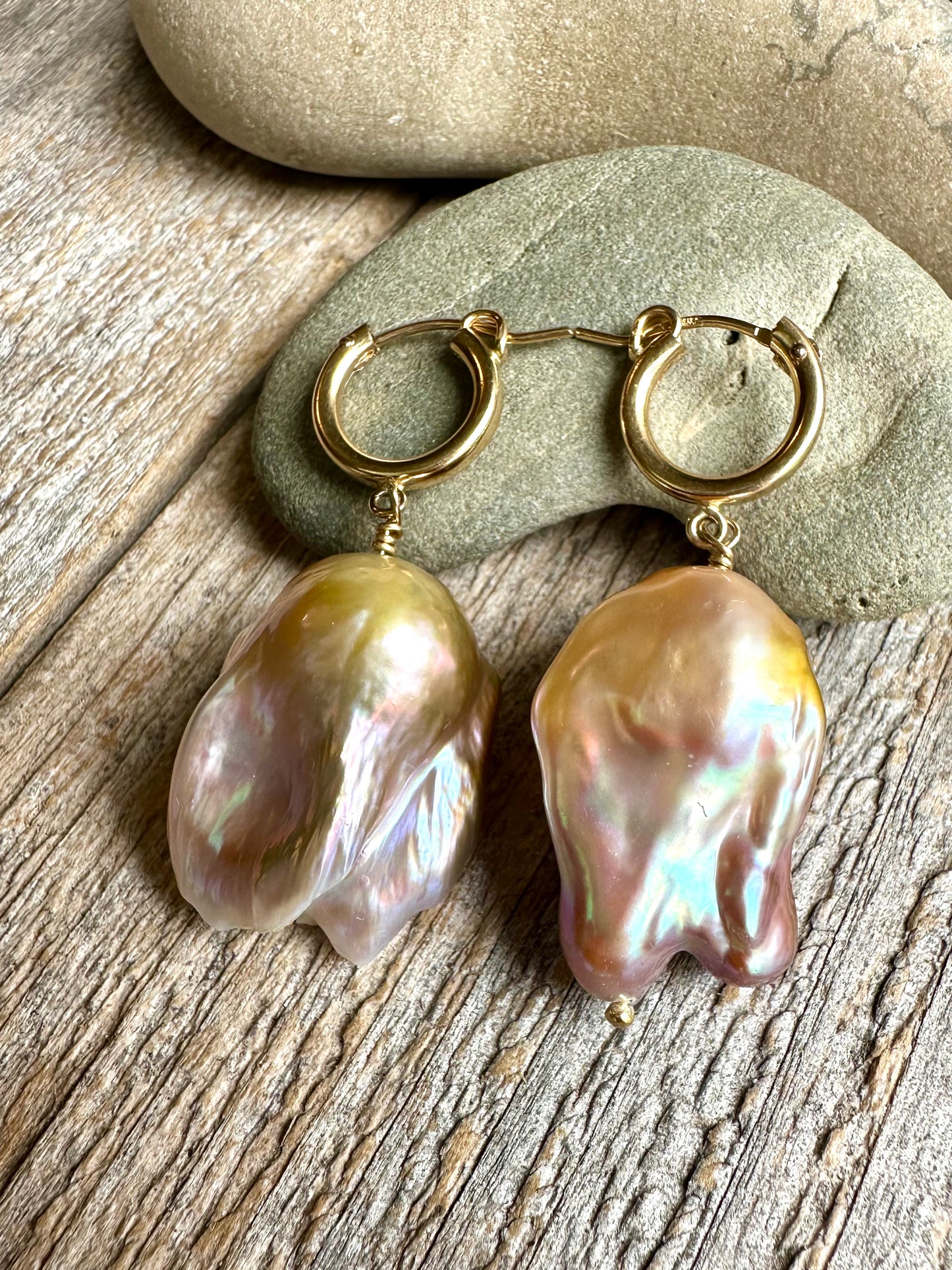 Prism Bloom Fireball Baroque Pearl Earrings