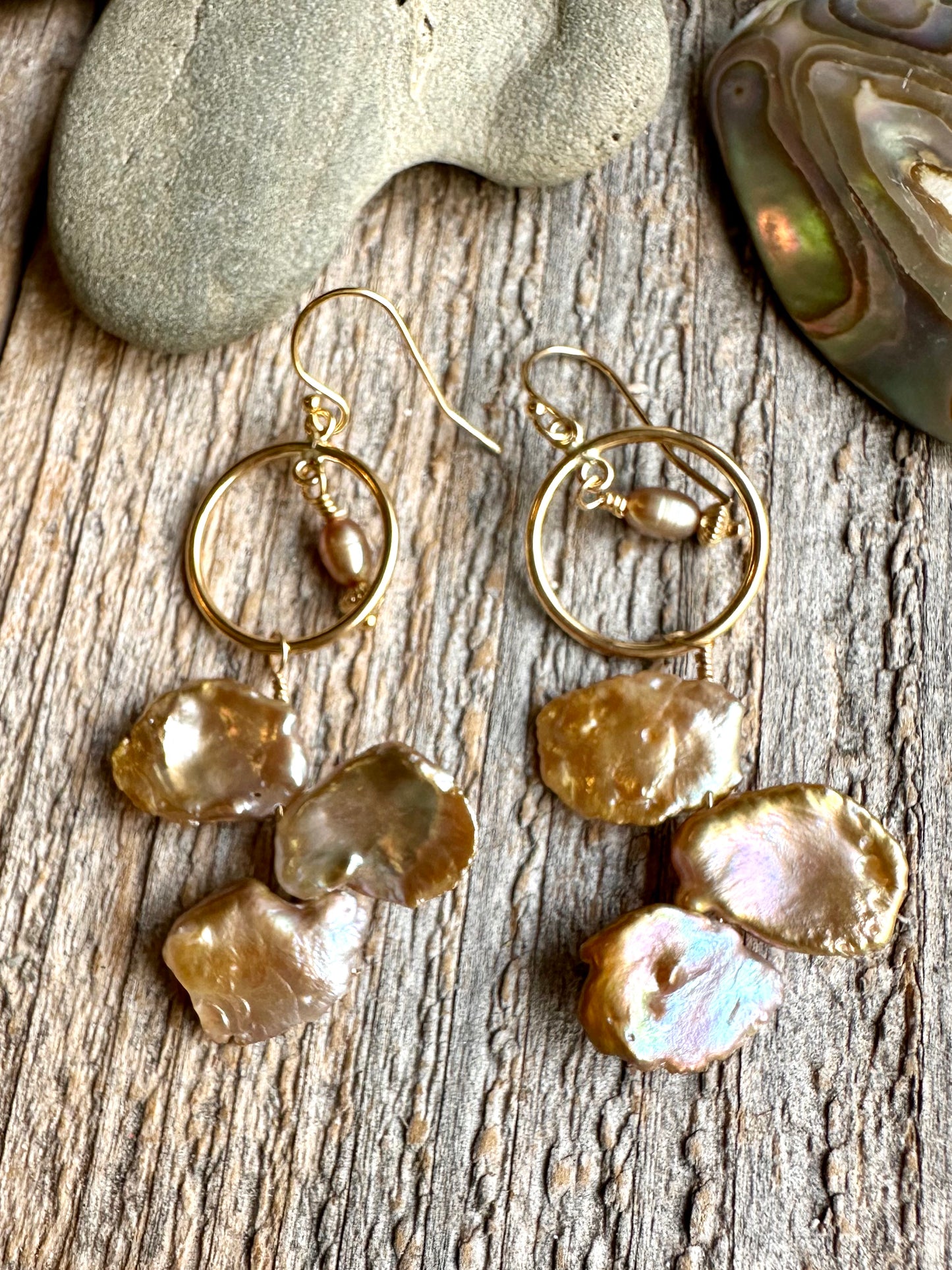 Petal Cascade Keshi Pearl Earrings