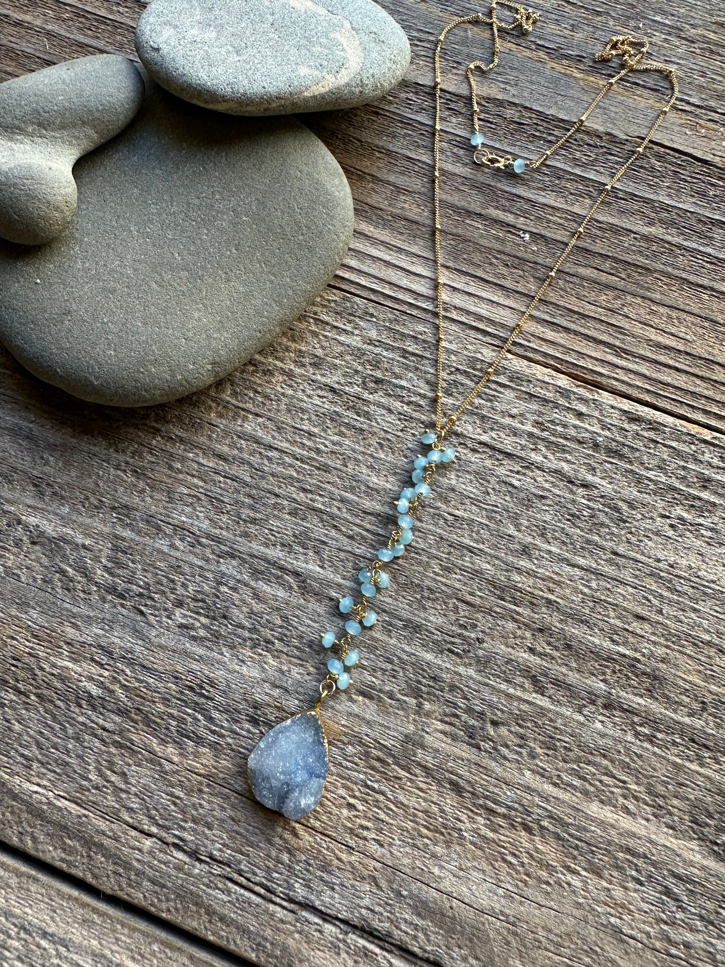 Ocean Spark Druzy Drop 20" Necklaces