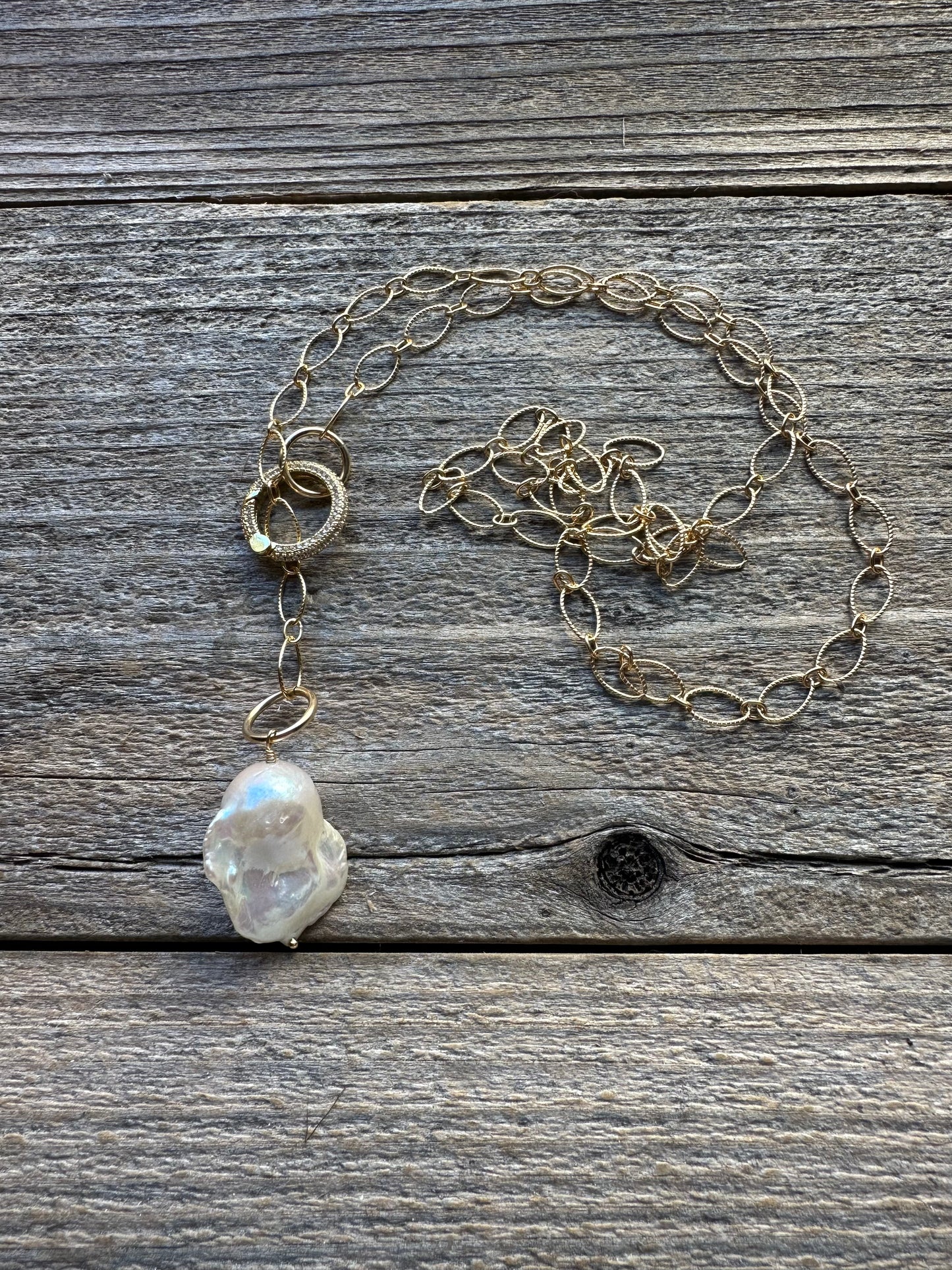 Solstice Fireball Baroque Pearl Lariat