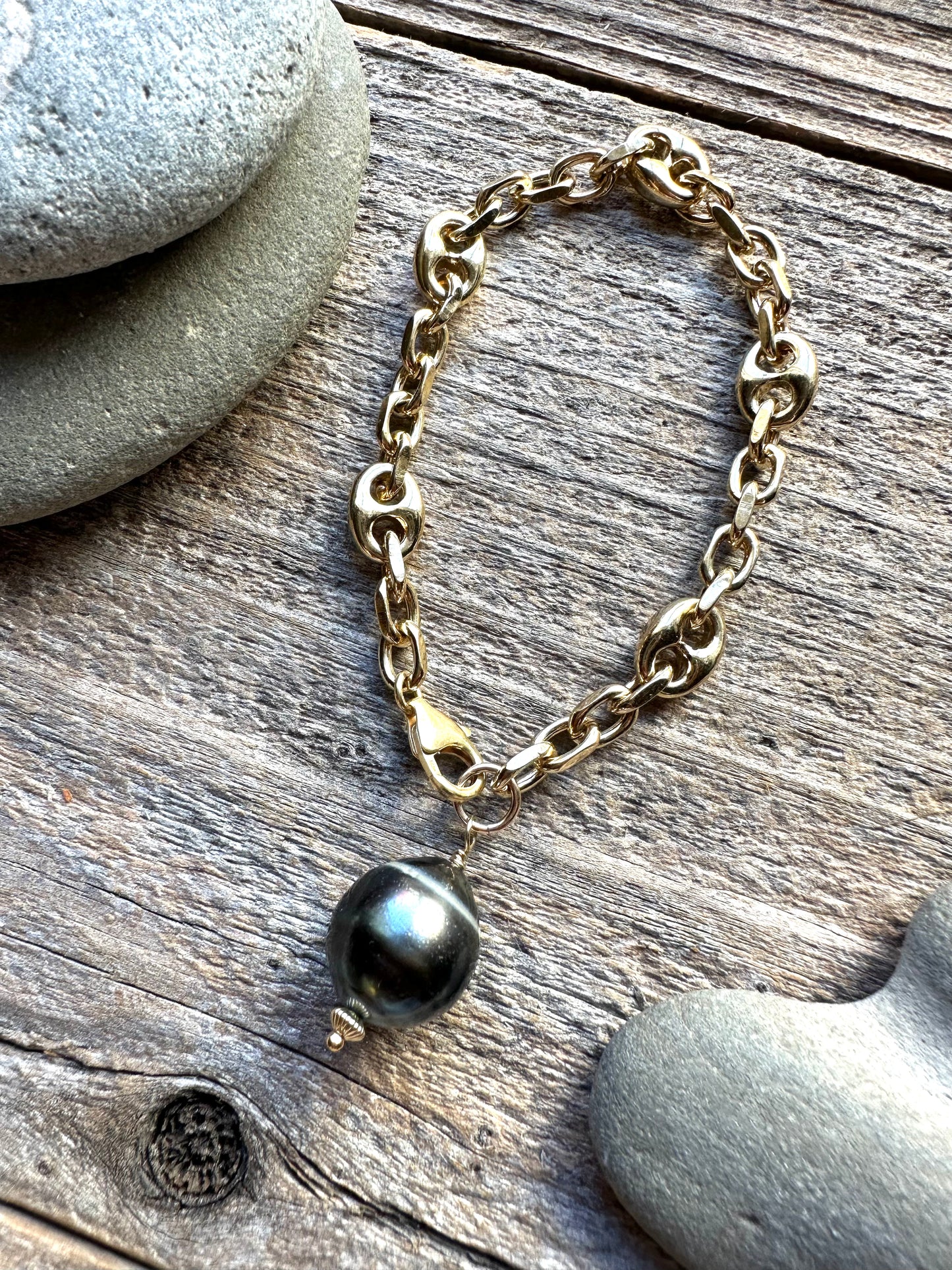 Riviera Link Tahitian Pearl 7.5" Bracelet