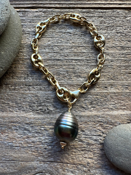 Riviera Link Tahitian Pearl 7.5" Bracelet