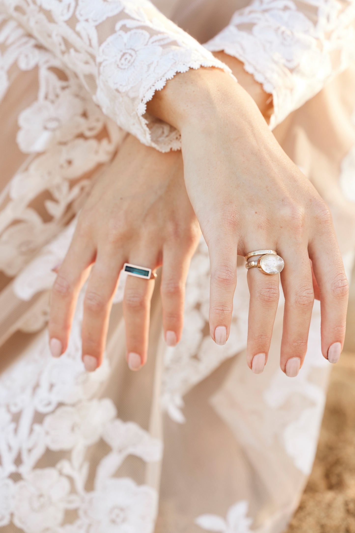 Rugged Radiance: Flush Set Diamond 14K Solid Gold Band