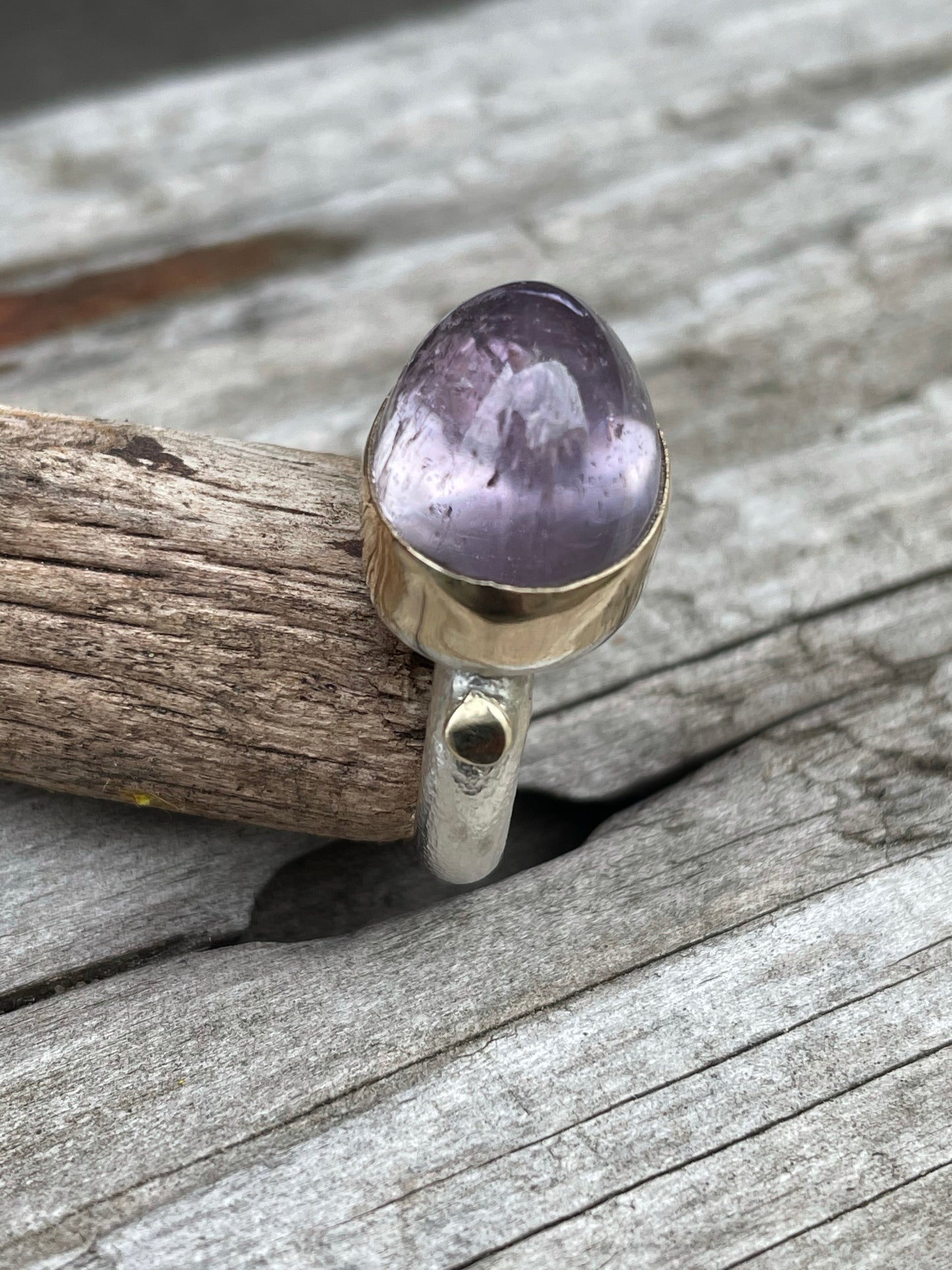 Lavender Dreams: Kunzite Cabochon Cocktail Ring