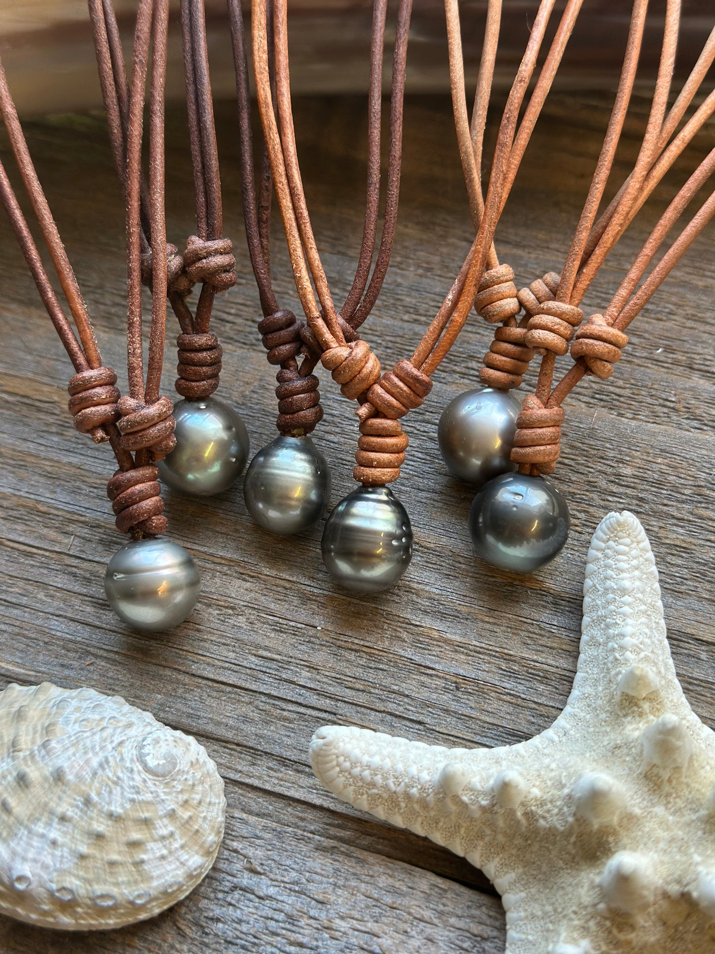 Salt and Saddle Tahitian Pearl Leather Necklace