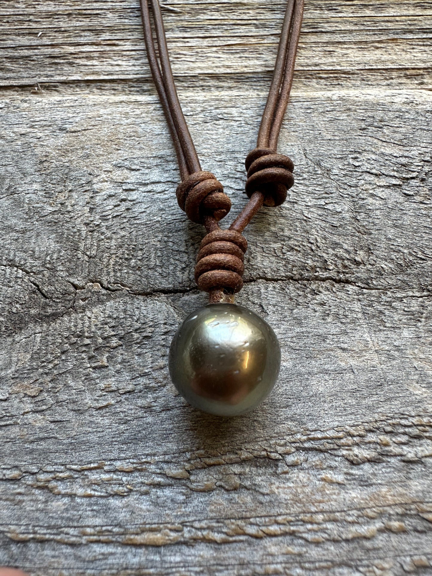 Salt and Saddle Tahitian Pearl Leather Necklace