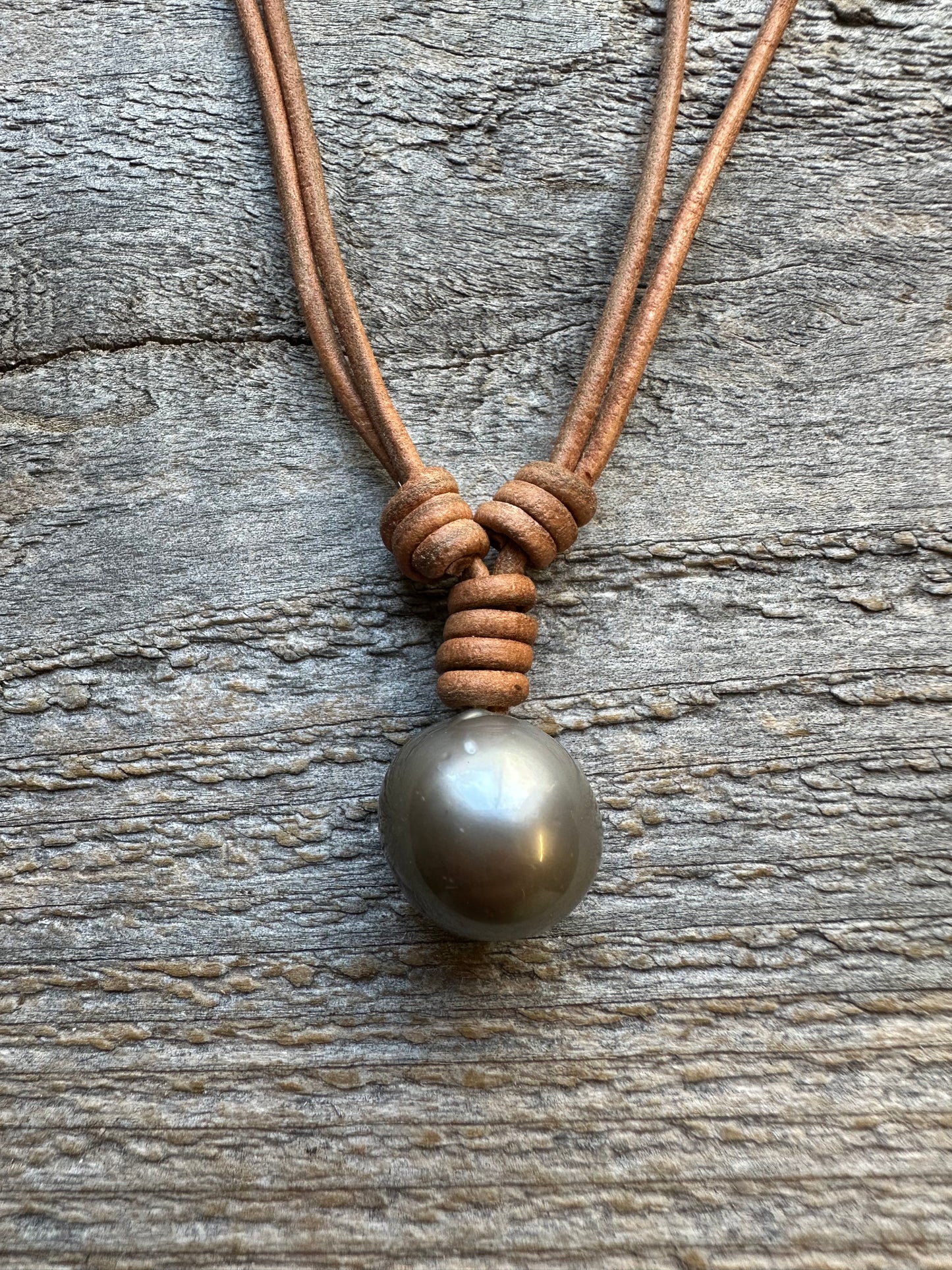 Salt and Saddle Tahitian Pearl Leather Necklace