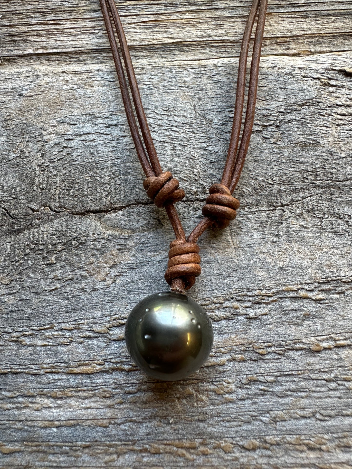 Salt and Saddle Tahitian Pearl Leather Necklace