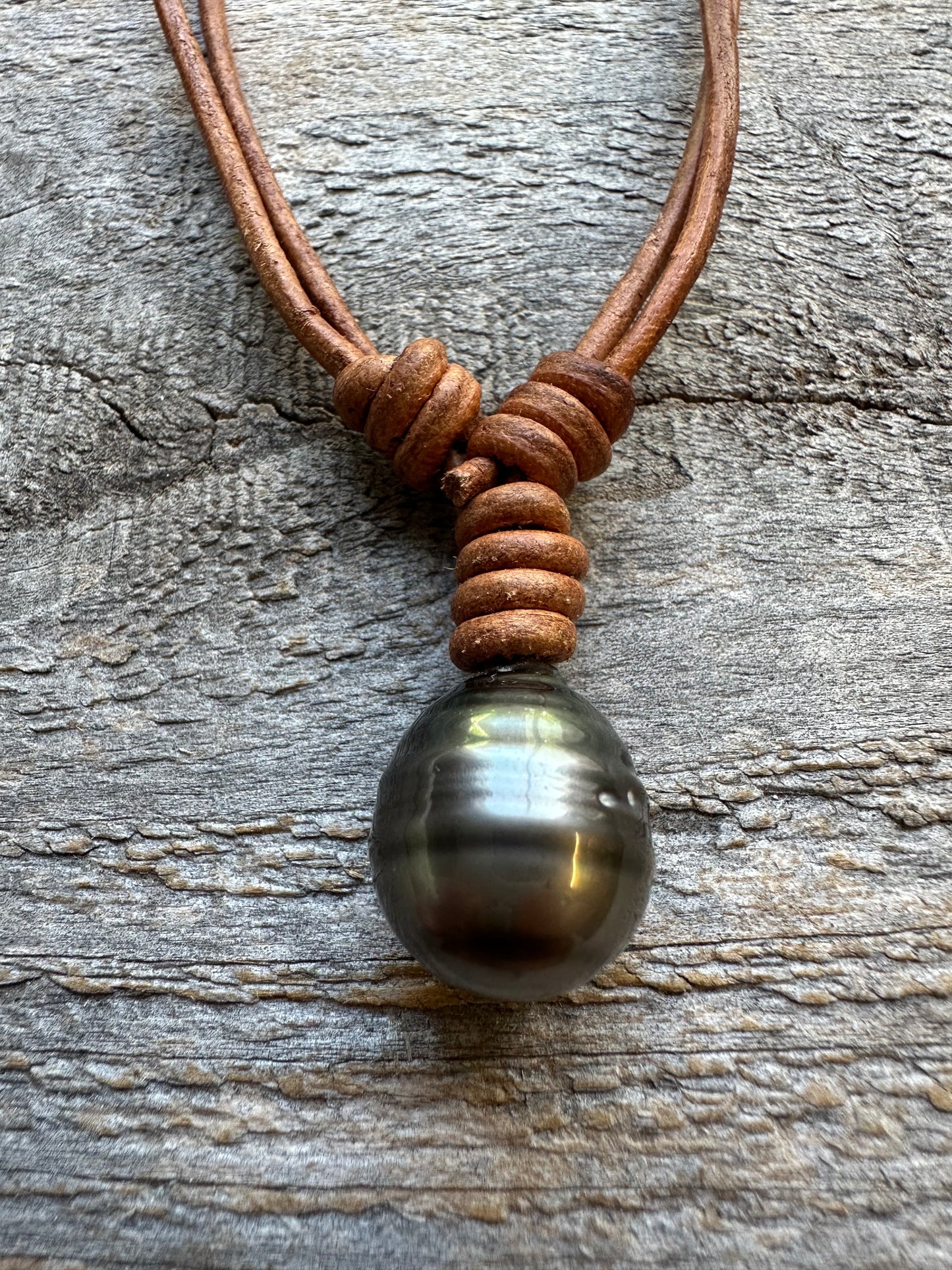 Salt and Saddle Tahitian Pearl Leather Necklace