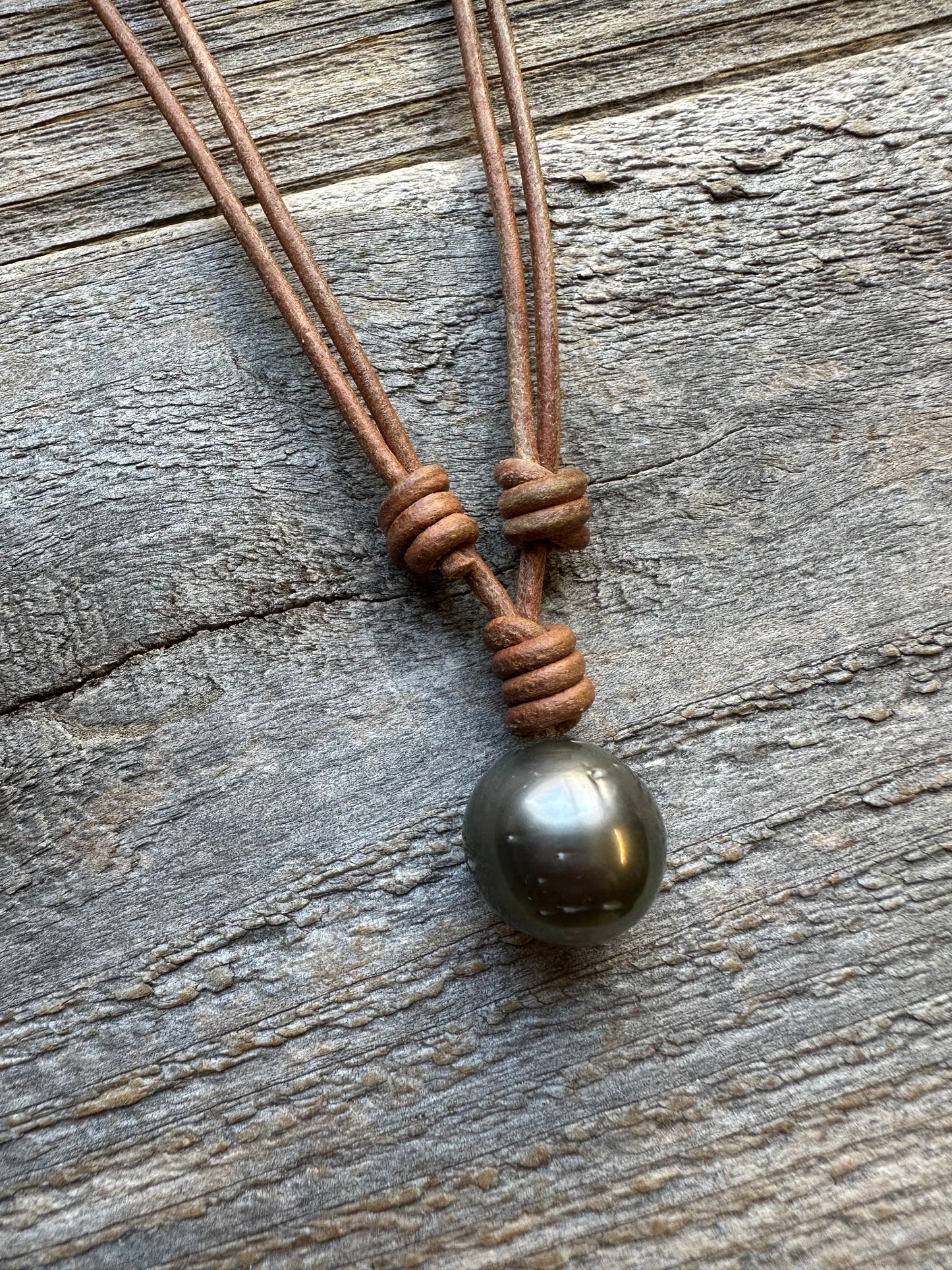 Salt and Saddle Tahitian Pearl Leather Necklace