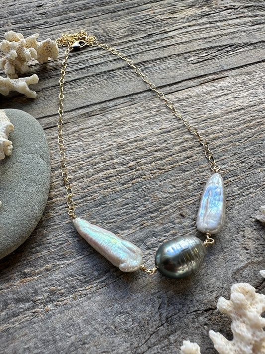 Baroque Wings Tahitian Pearl 24” Necklace