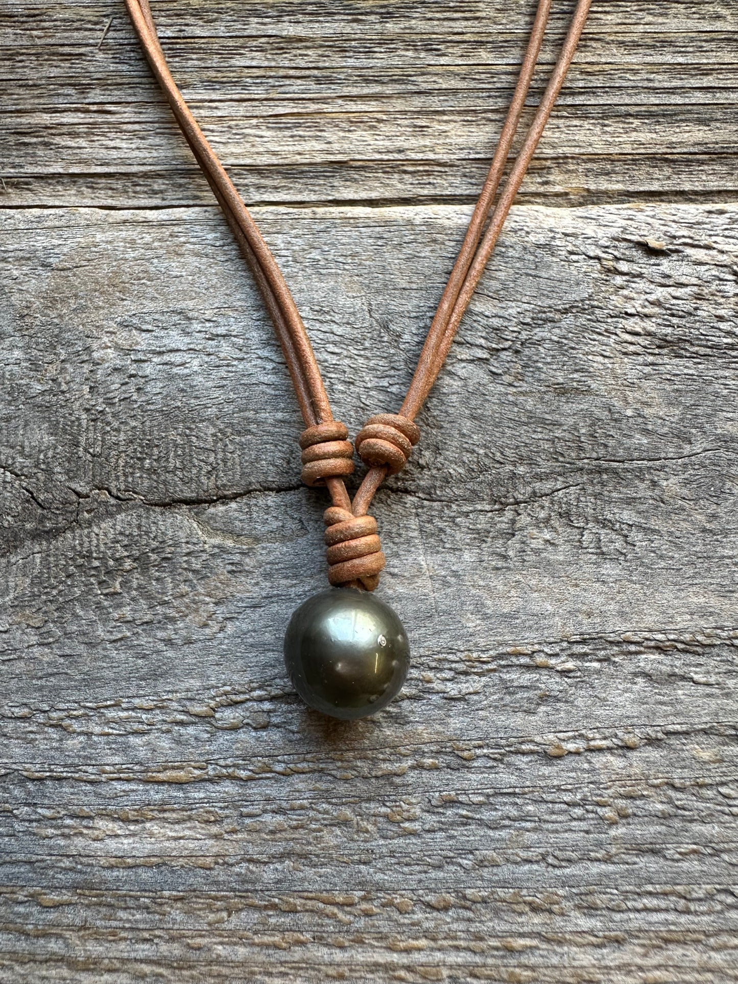 Salt and Saddle Tahitian Pearl Leather Necklace