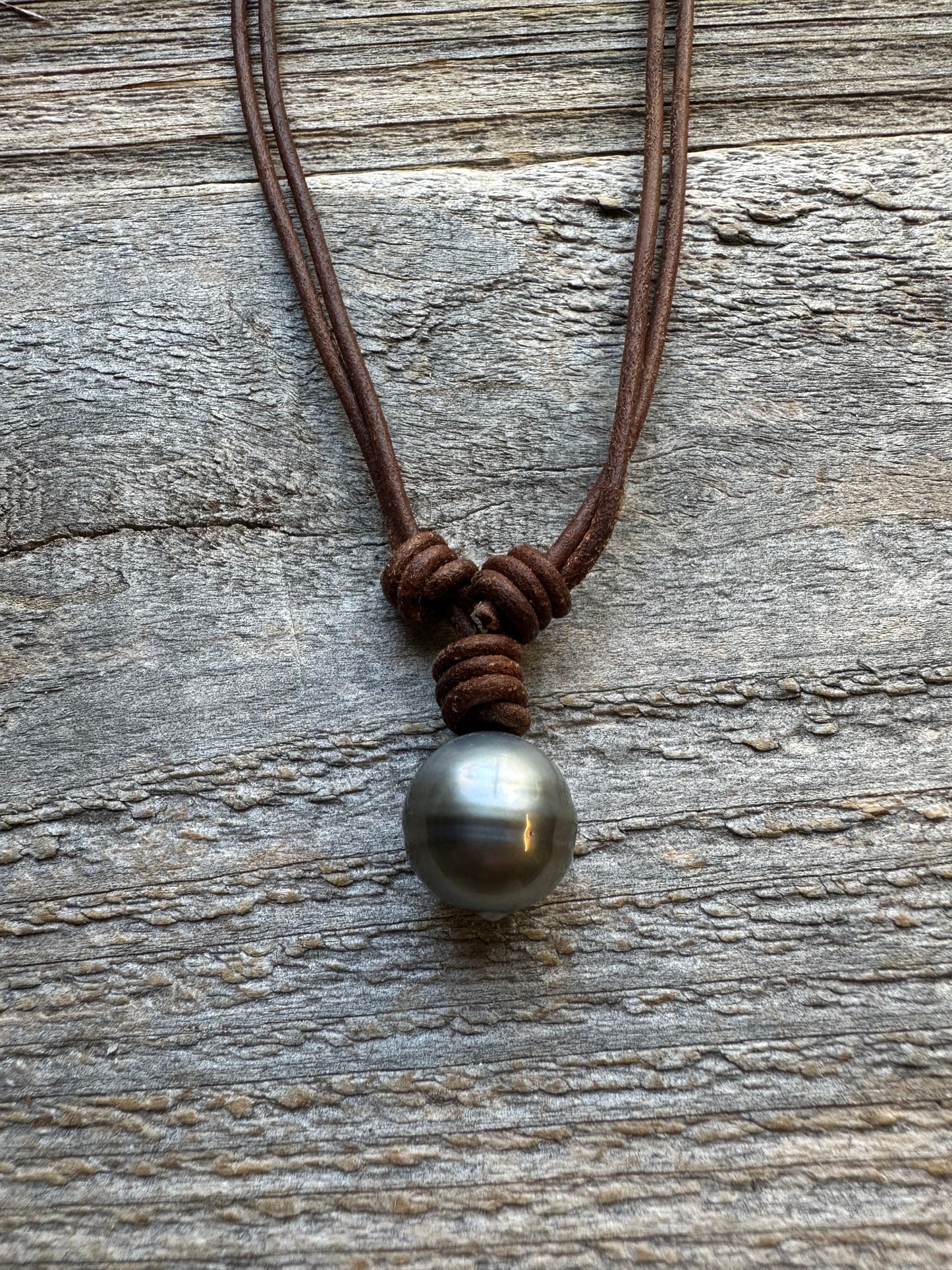 Salt and Saddle Tahitian Pearl Leather Necklace