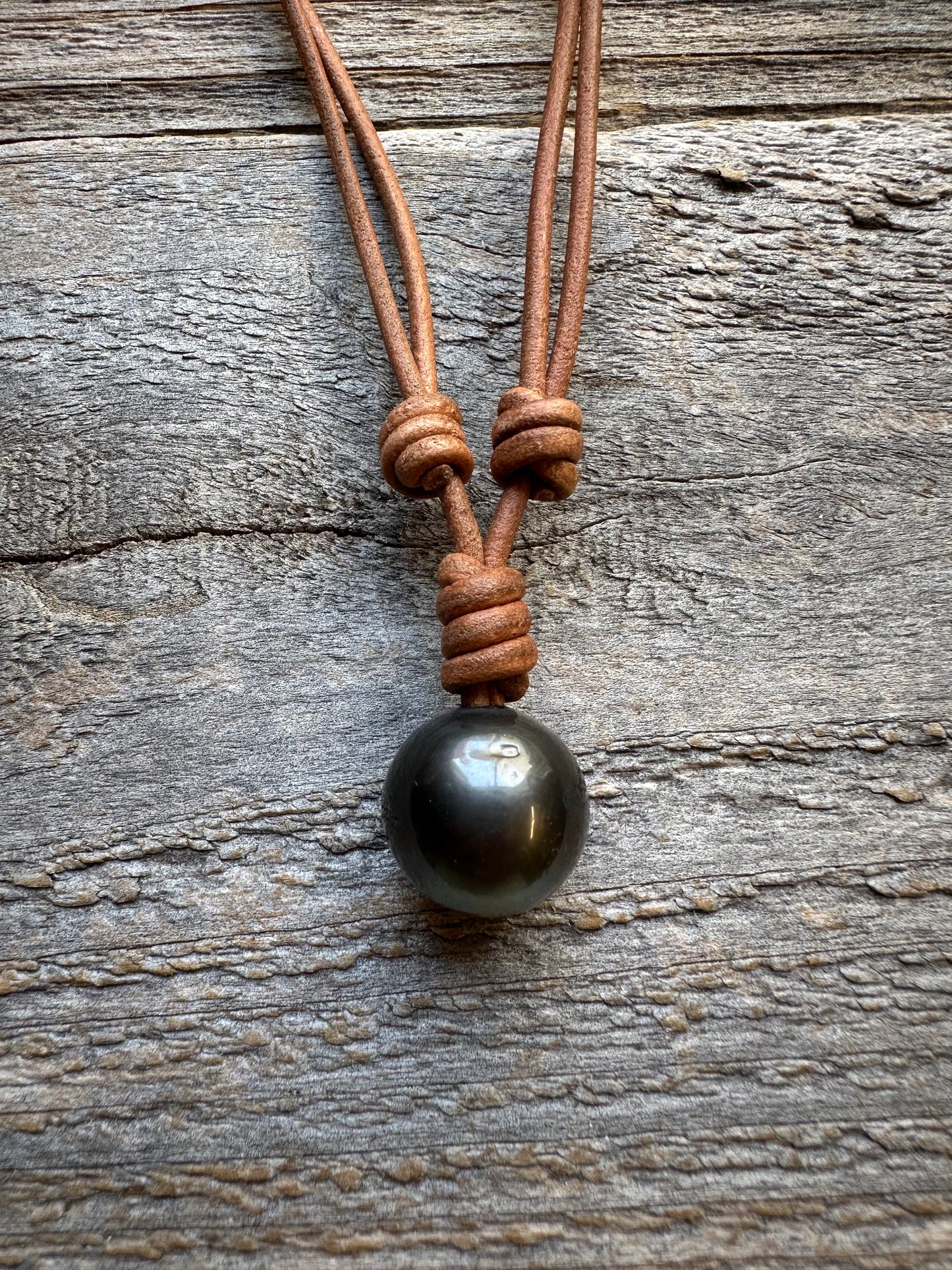 Salt and Saddle Tahitian Pearl Leather Necklace