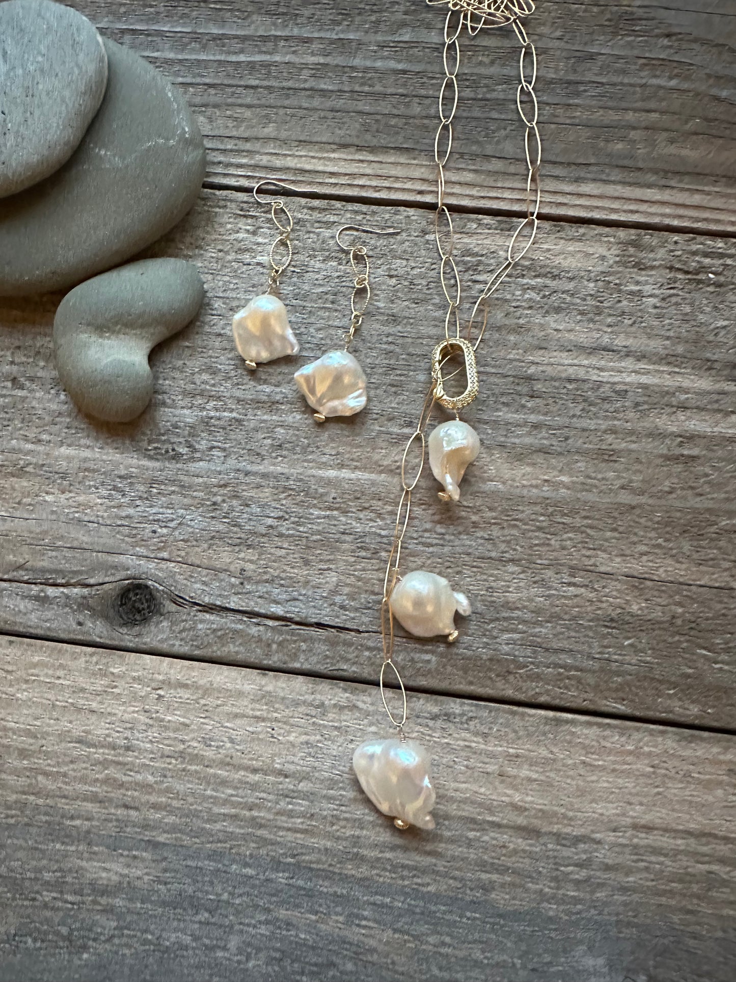 White Fire 28” Gold Filled White Fireball Lariat