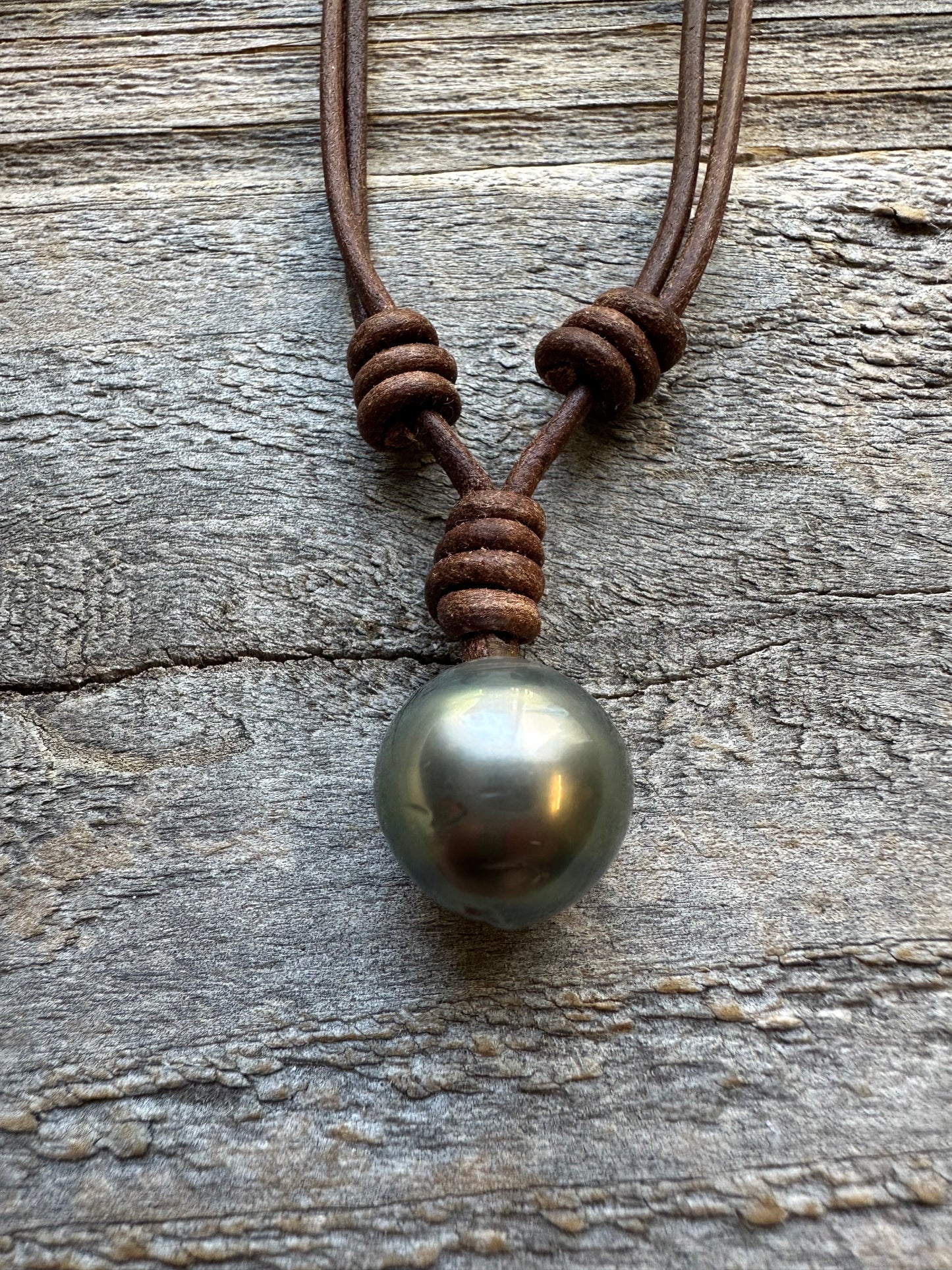 Salt and Saddle Tahitian Pearl Leather Necklace