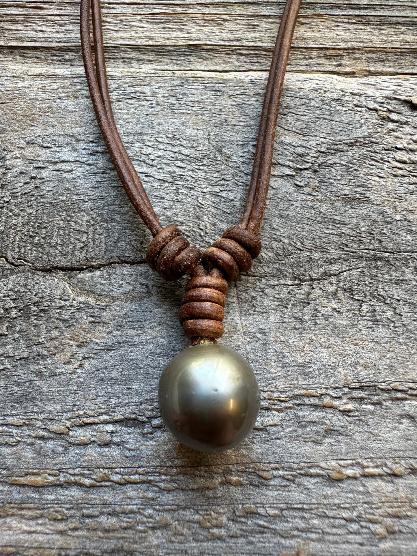 Salt and Saddle Tahitian Pearl Leather Necklace