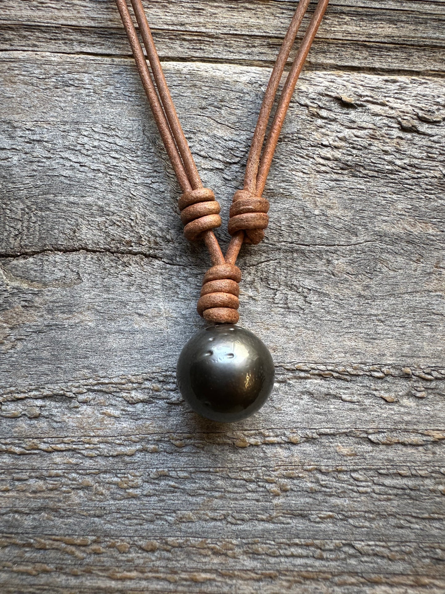 Salt and Saddle Tahitian Pearl Leather Necklace