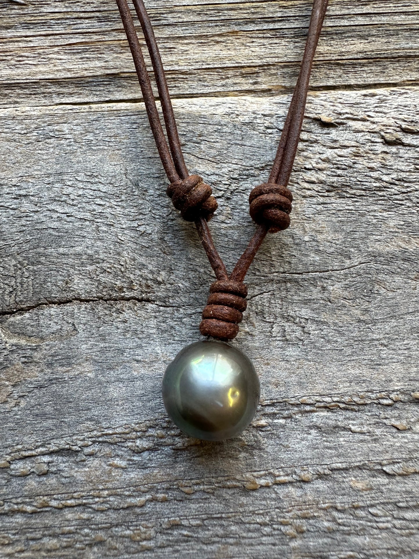 Salt and Saddle Tahitian Pearl Leather Necklace