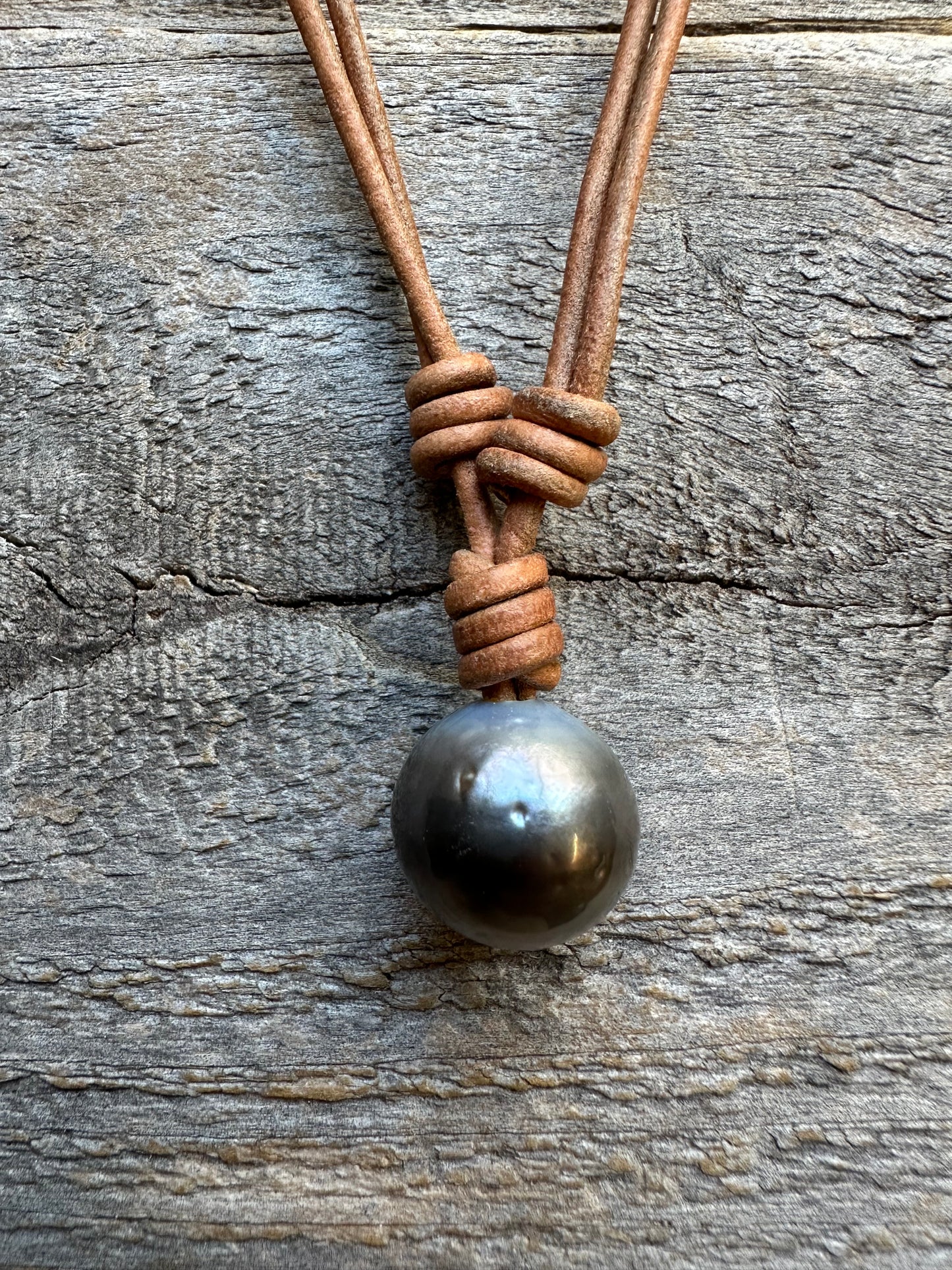 Salt and Saddle Tahitian Pearl Leather Necklace