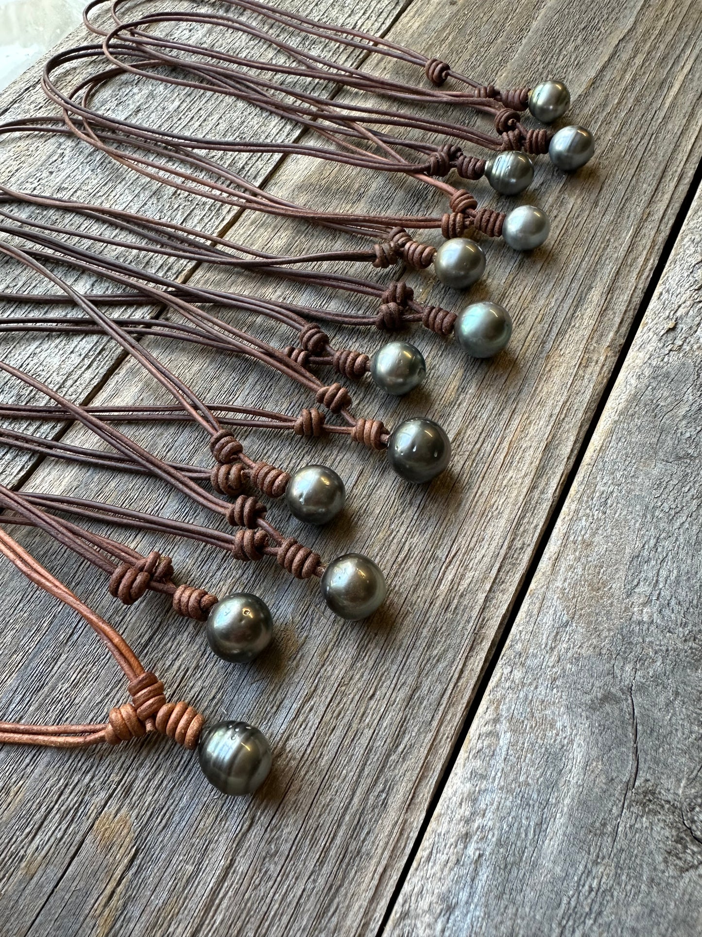 Salt and Saddle Tahitian Pearl Leather Necklace