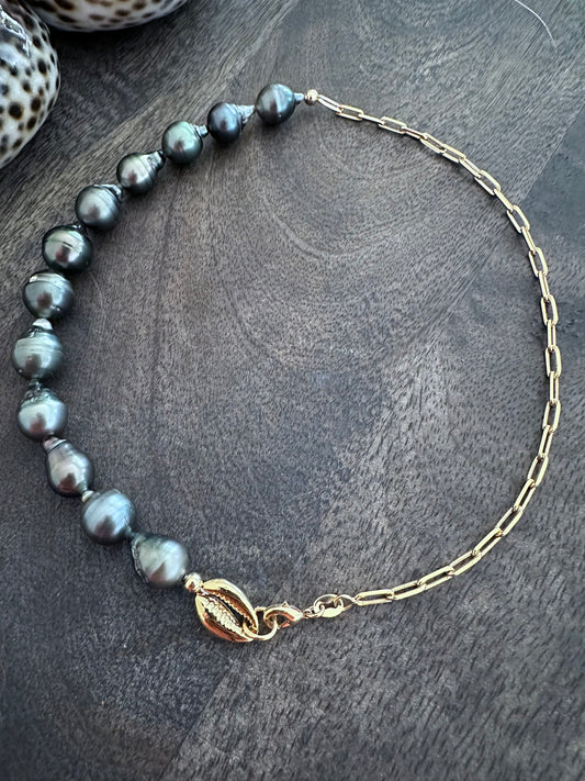 Mahu Tahitian Pearl Gold Choker Necklace