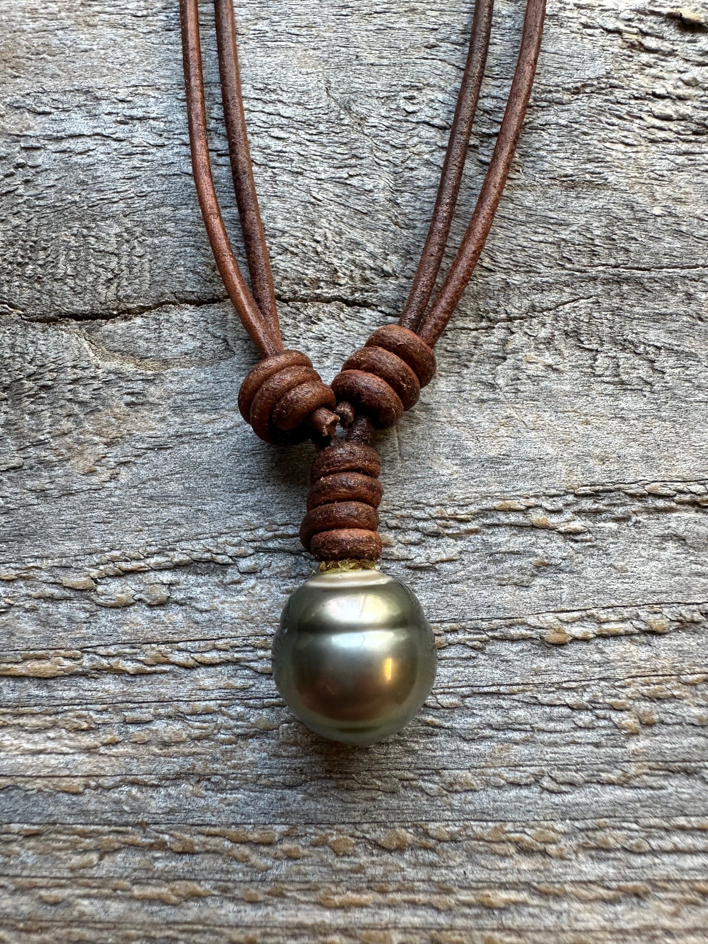 Salt and Saddle Tahitian Pearl Leather Necklace