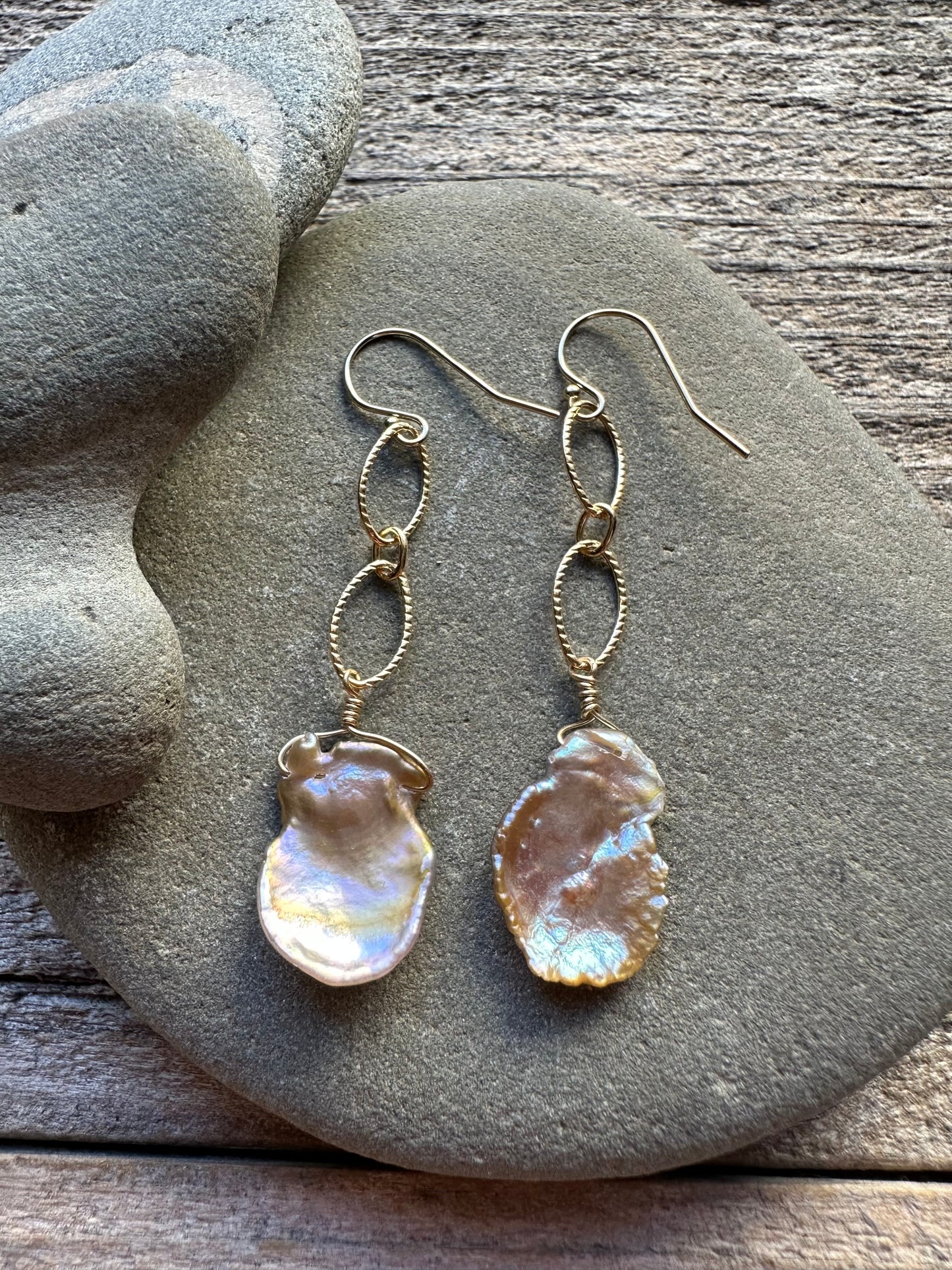 Petal Drift Keshi Pearl Gold Filled Earrings