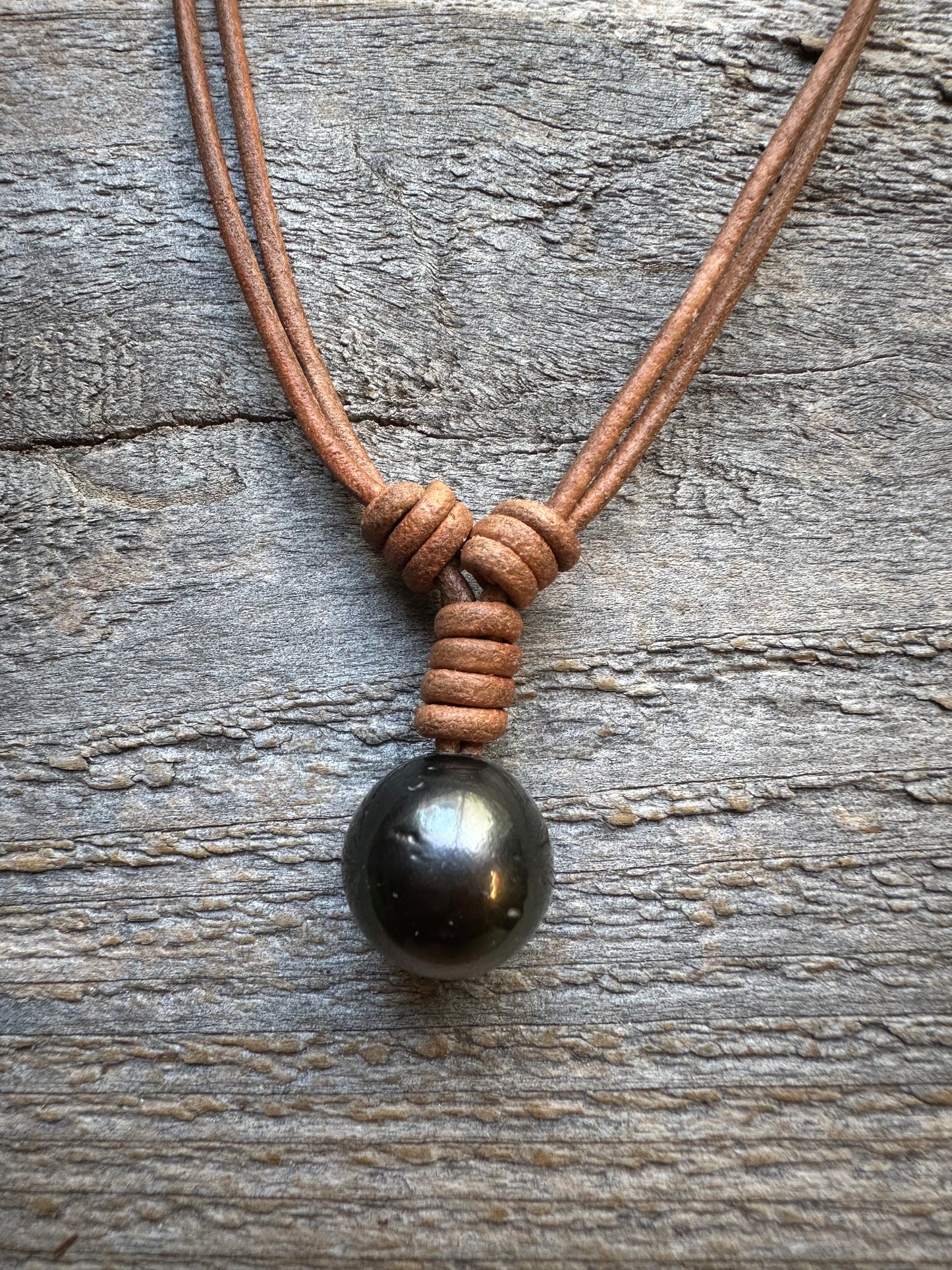 Salt and Saddle Tahitian Pearl Leather Necklace