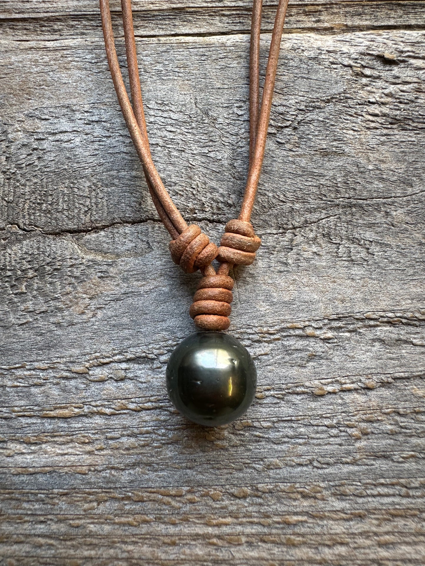 Salt and Saddle Tahitian Pearl Leather Necklace