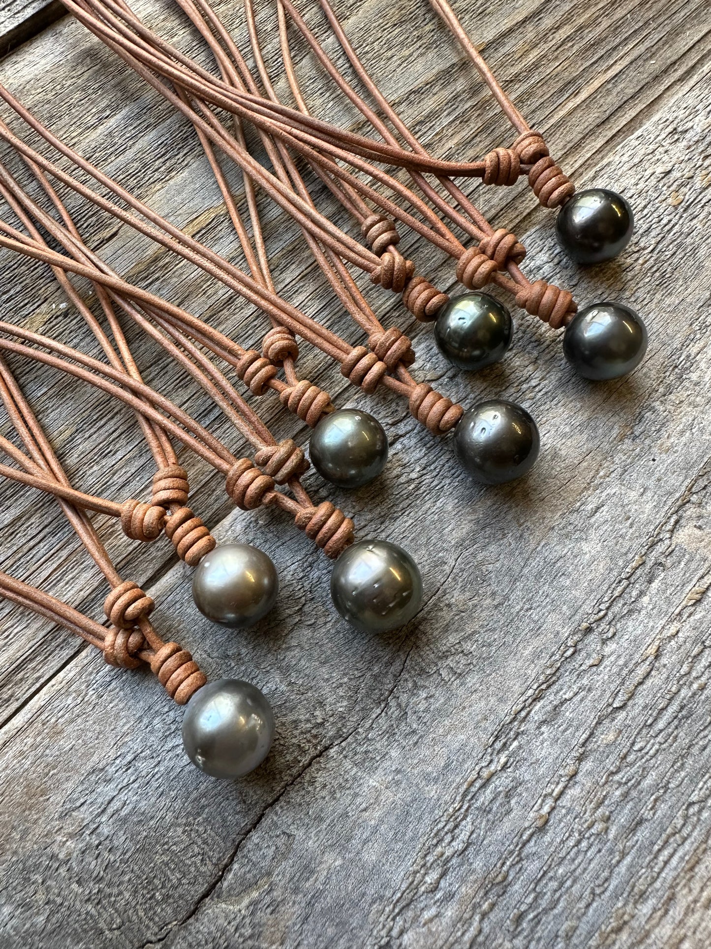 Salt and Saddle Tahitian Pearl Leather Necklace